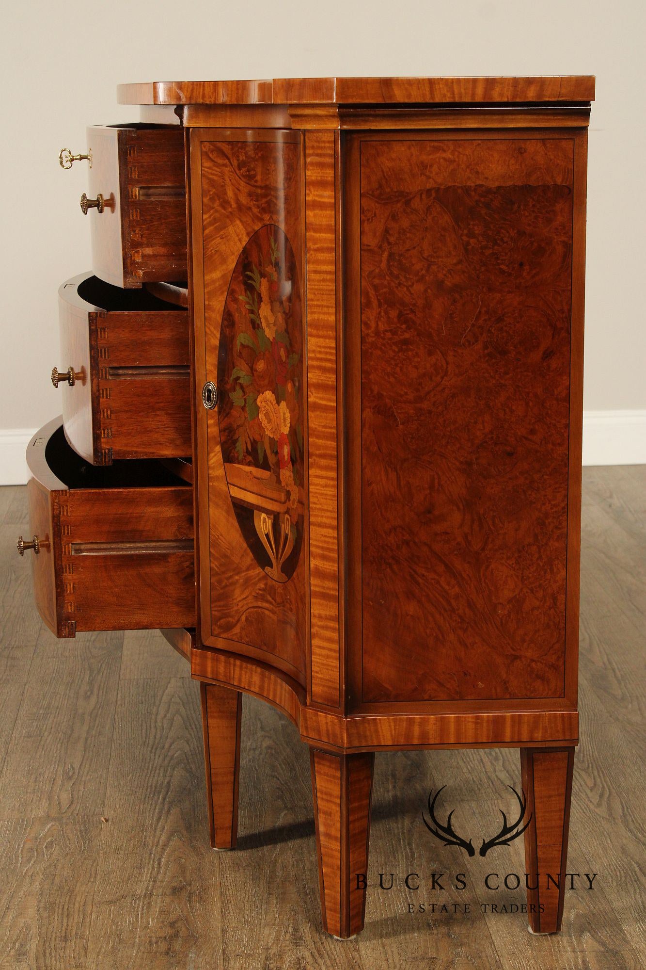 Italian Neoclassical Style Marquetry Inlaid Sideboard Server