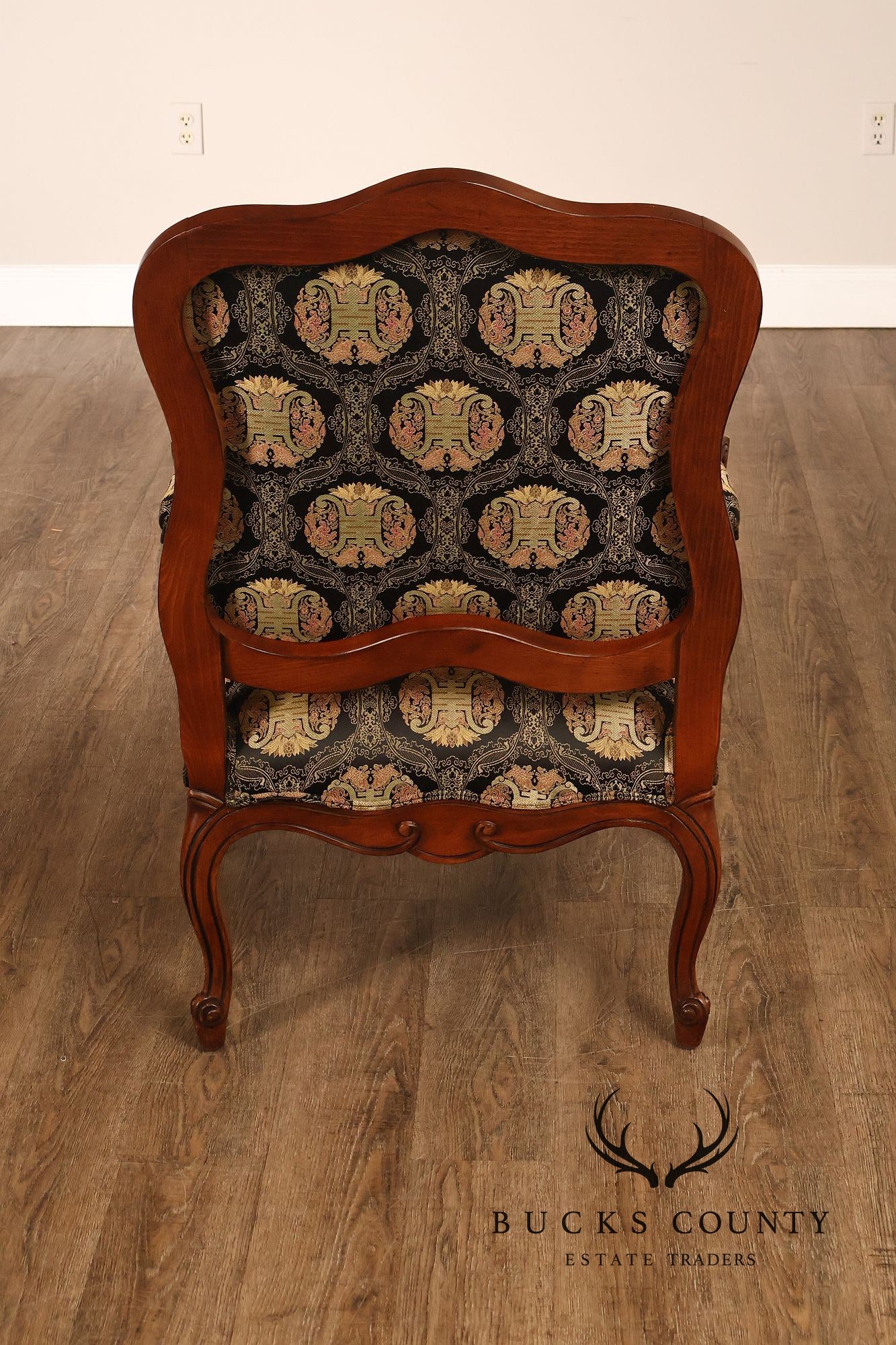 Ethan Allen French Louis XV Style Pair of Fauteuil Armchairs