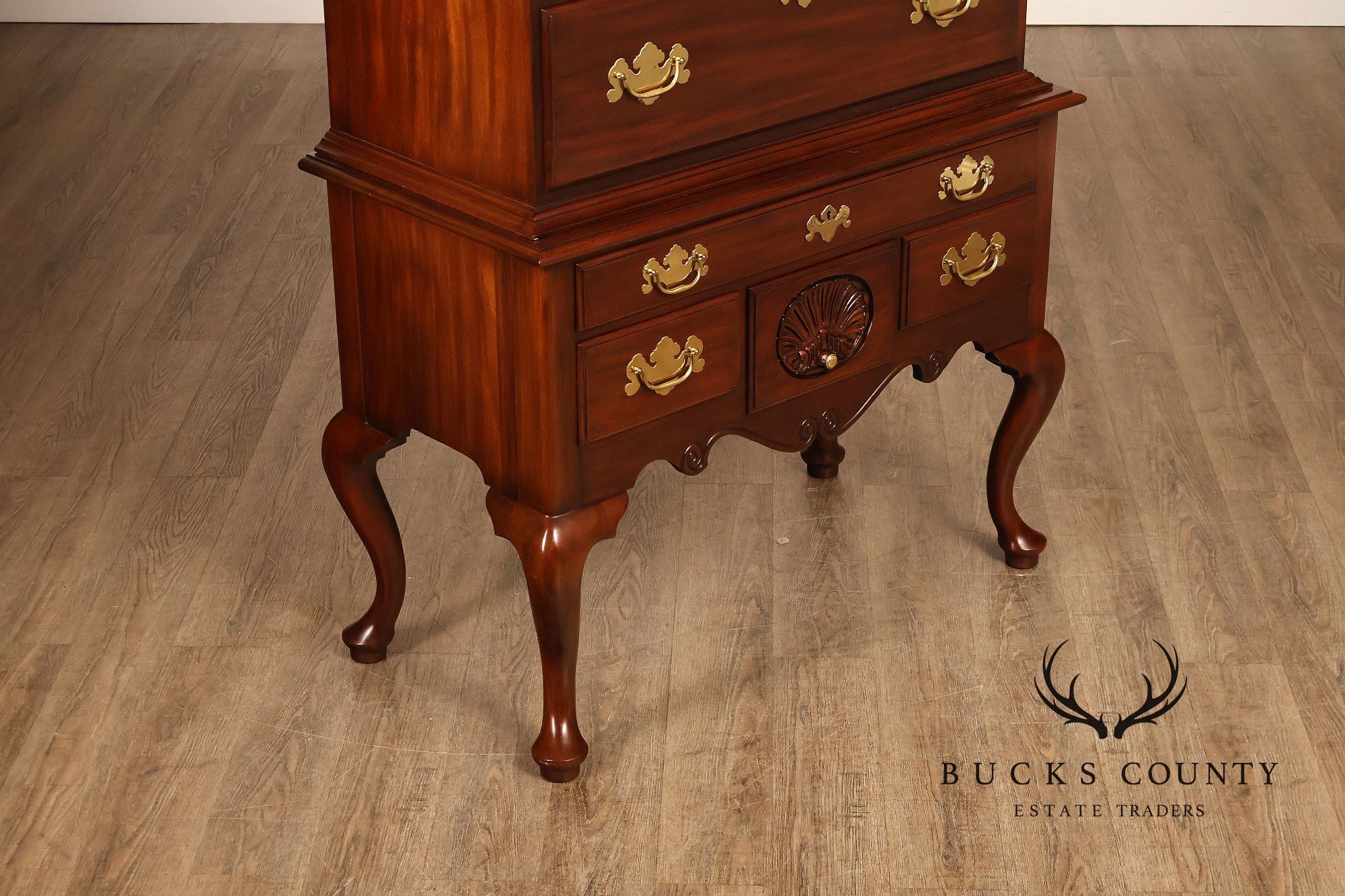 Henkel Harris Queen Anne Style Mahogany Highboy Chest