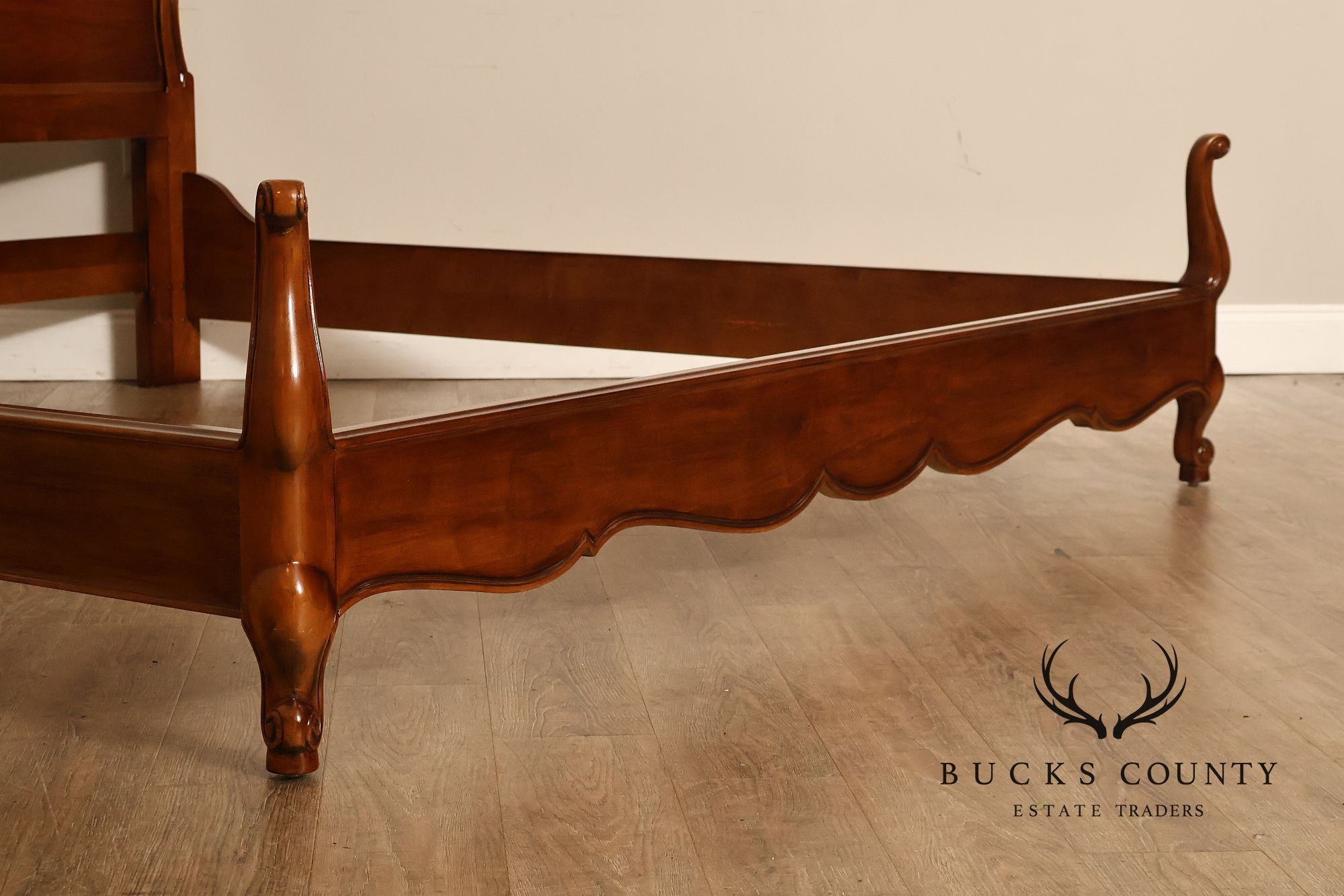 Henredon Carved Cherry King Size Bed Frame