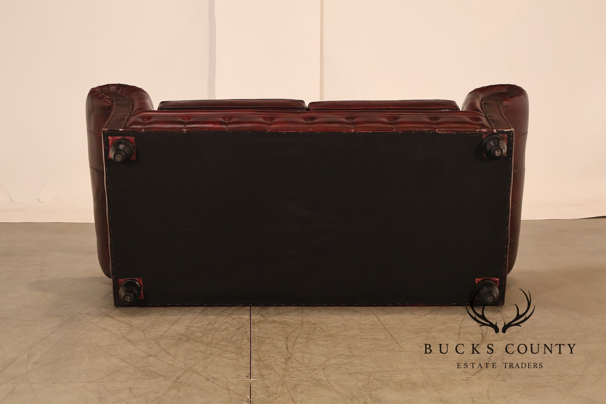 Chesterfield Style Oxblood Leather Sofa