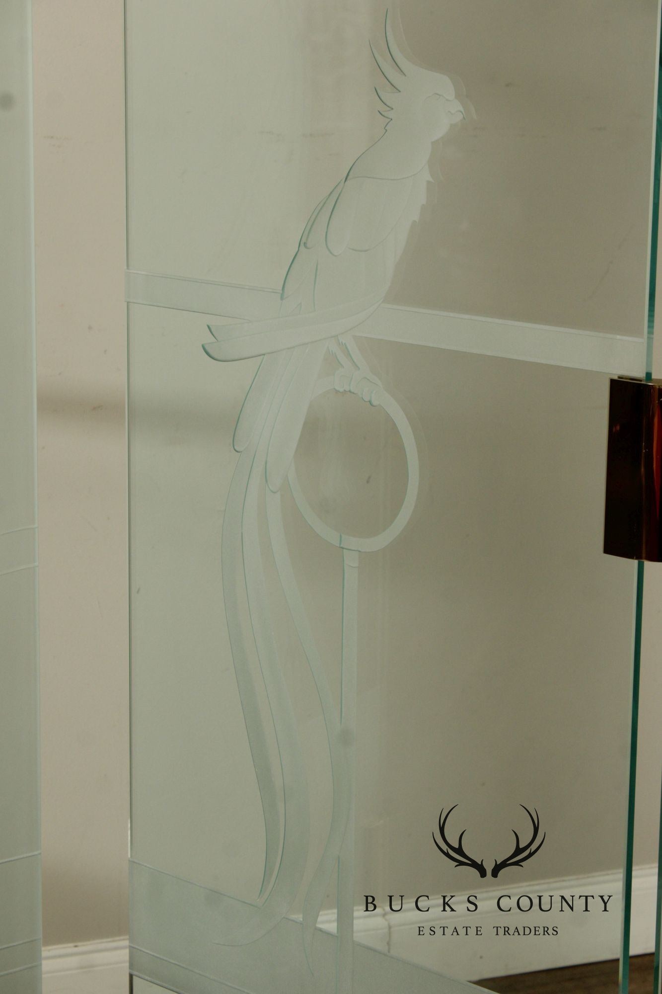 1980's Art Deco Style Glass Four-Panel Room Divider