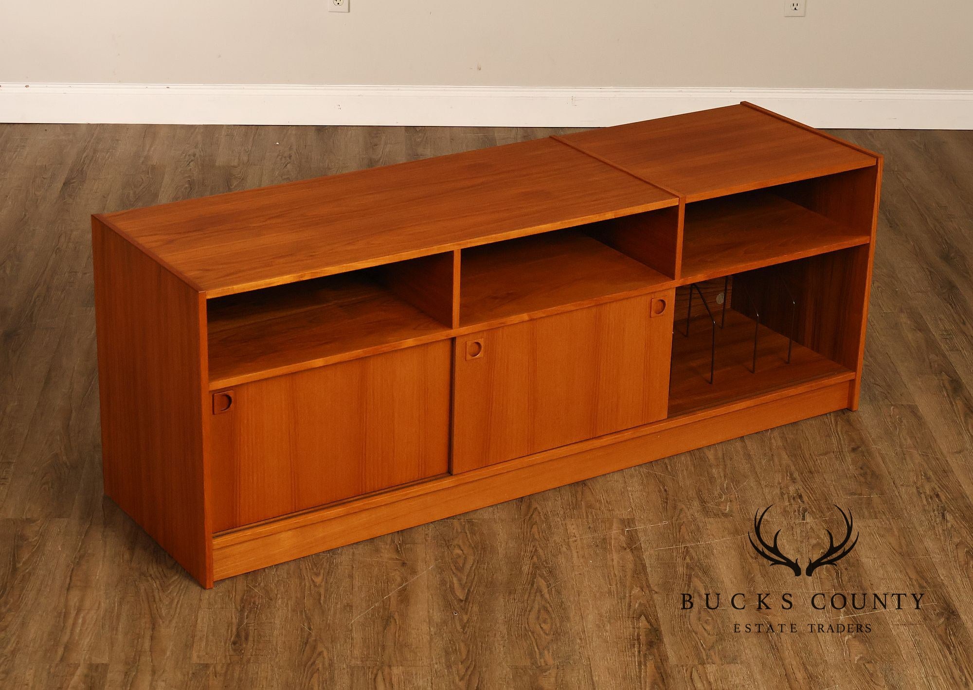 Danish Modern Teak Media Console Cabinet