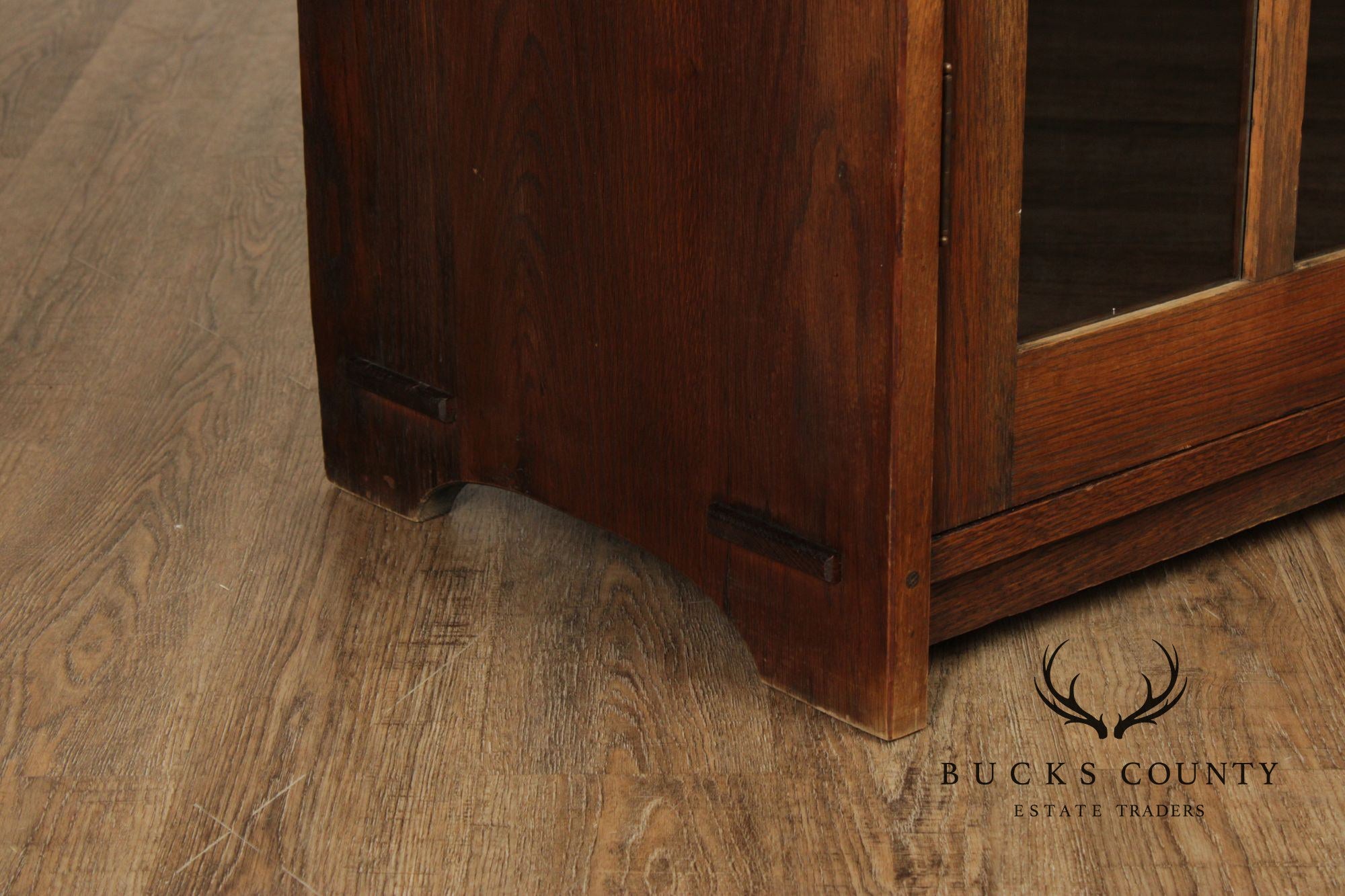 Antique Mission Oak Two Door Bookcase