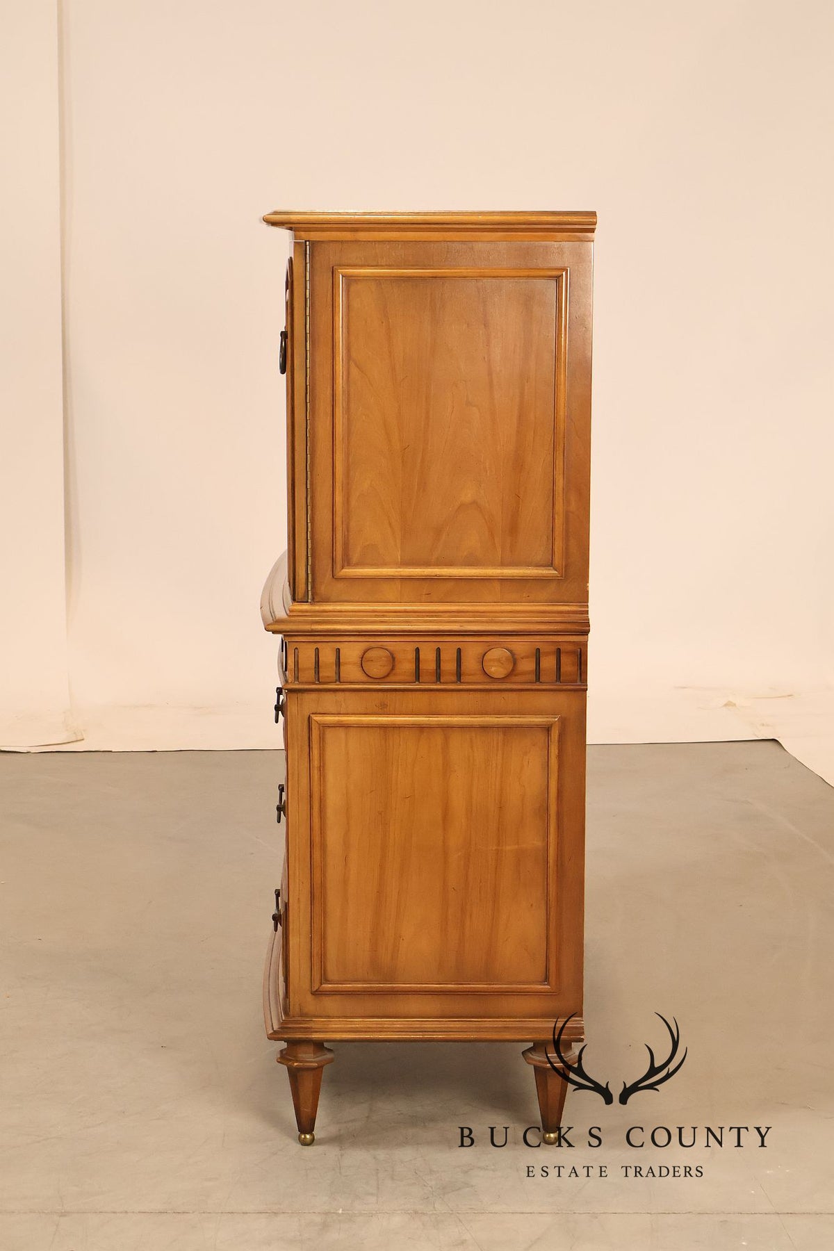 Vintage Neoclassical Style Burlwood Gentleman's Chest