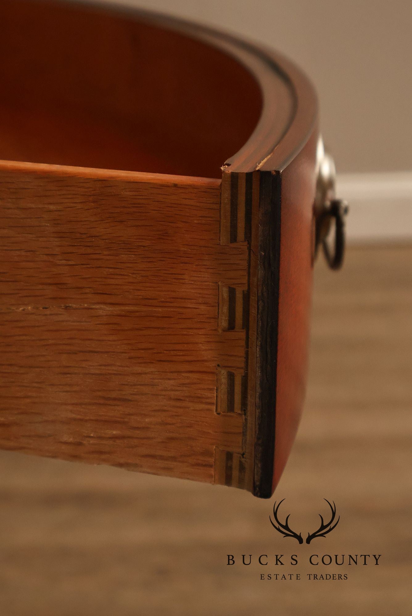 Drexel Travis Court Mahogany Bow Front Corner Cabinet