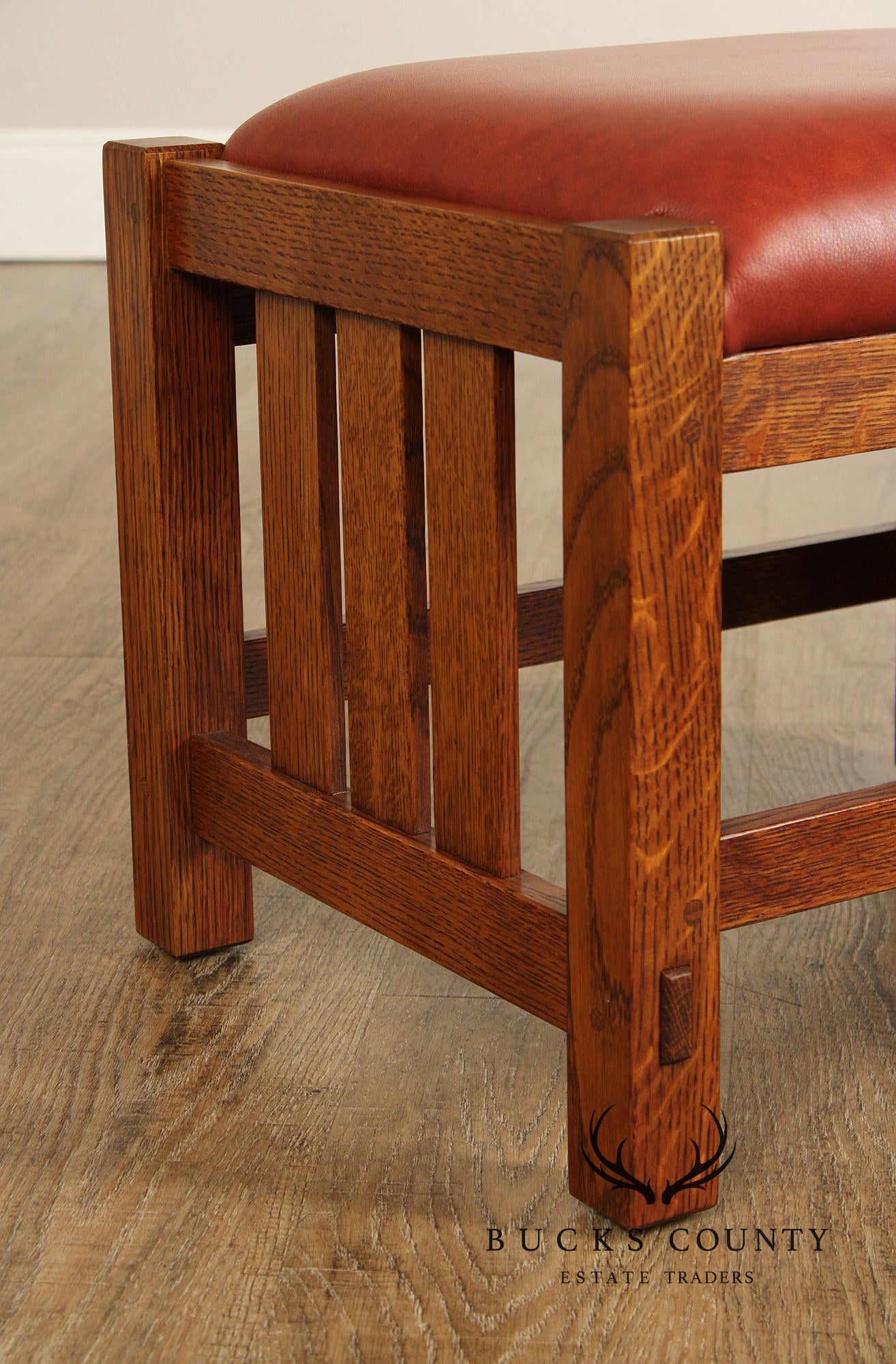 Stickley Mission Collection Oak and Leather Footstool