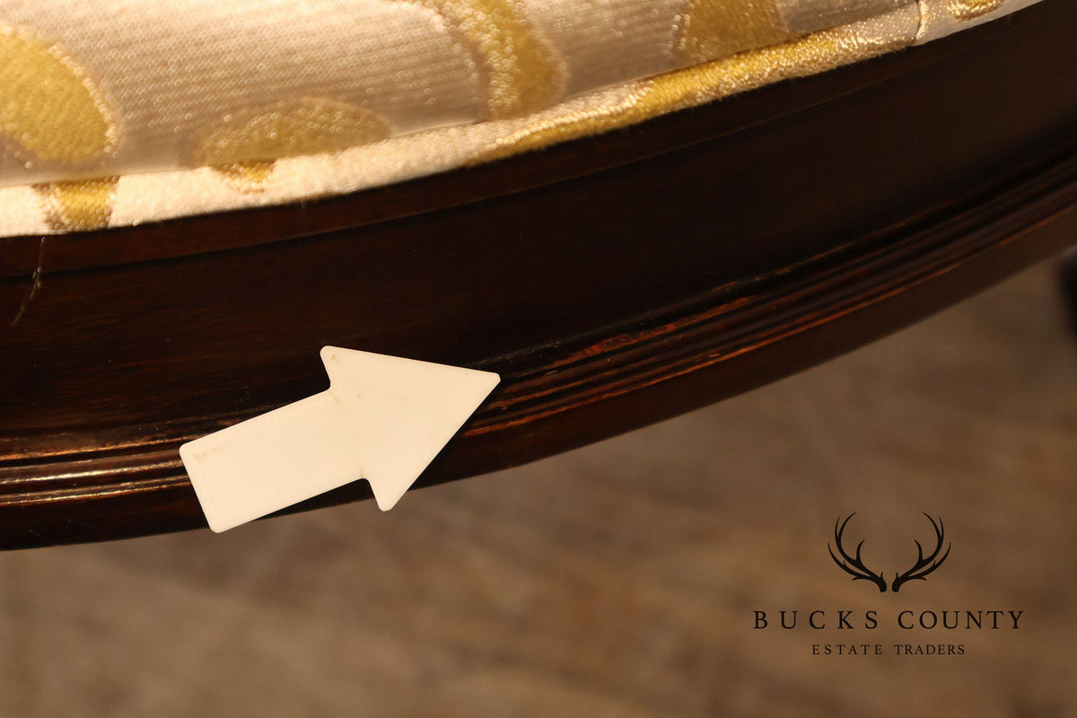 Henkel Harris French Louis XVI Mahogany Demilune Bench
