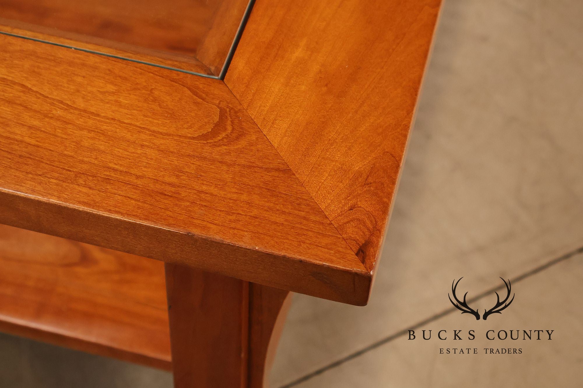 Stickley Mission Collection Glass Top Cherry Cocktail Table
