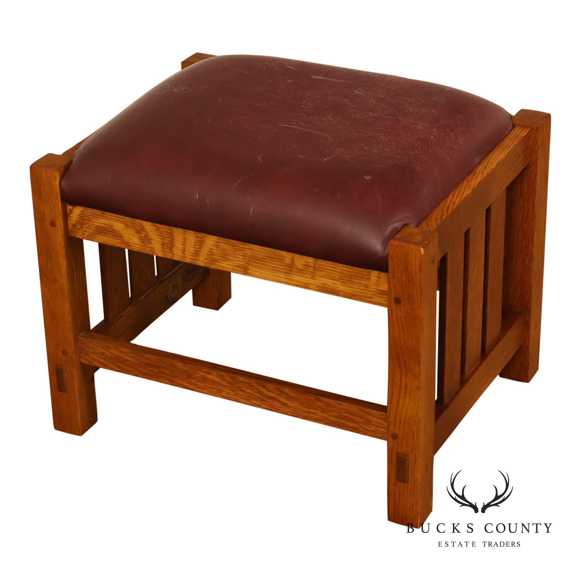 Stickley Mission Collection Oak Spindle Footstool