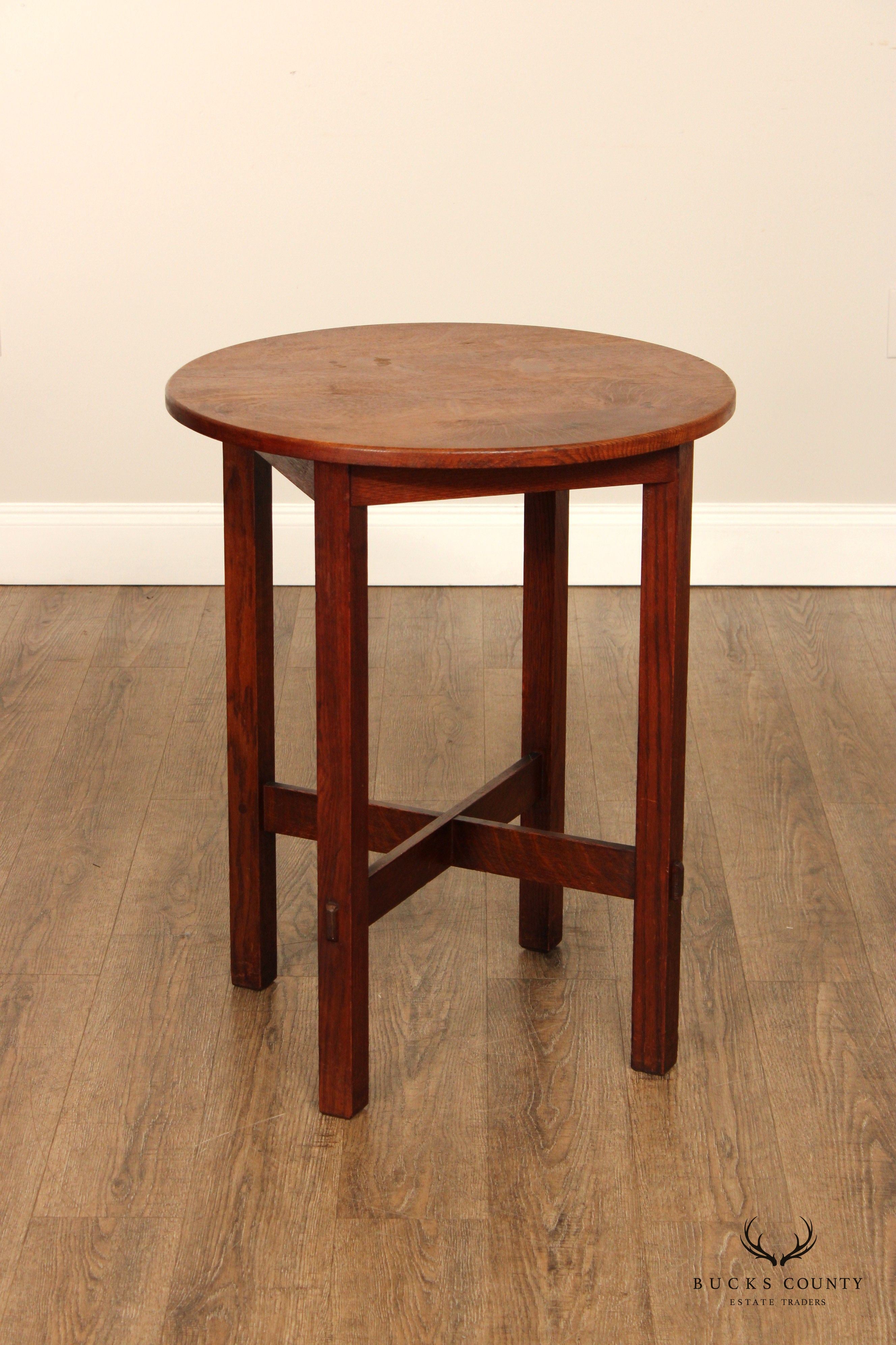 Stickley Brothers Antique Mission Oak Lamp Table