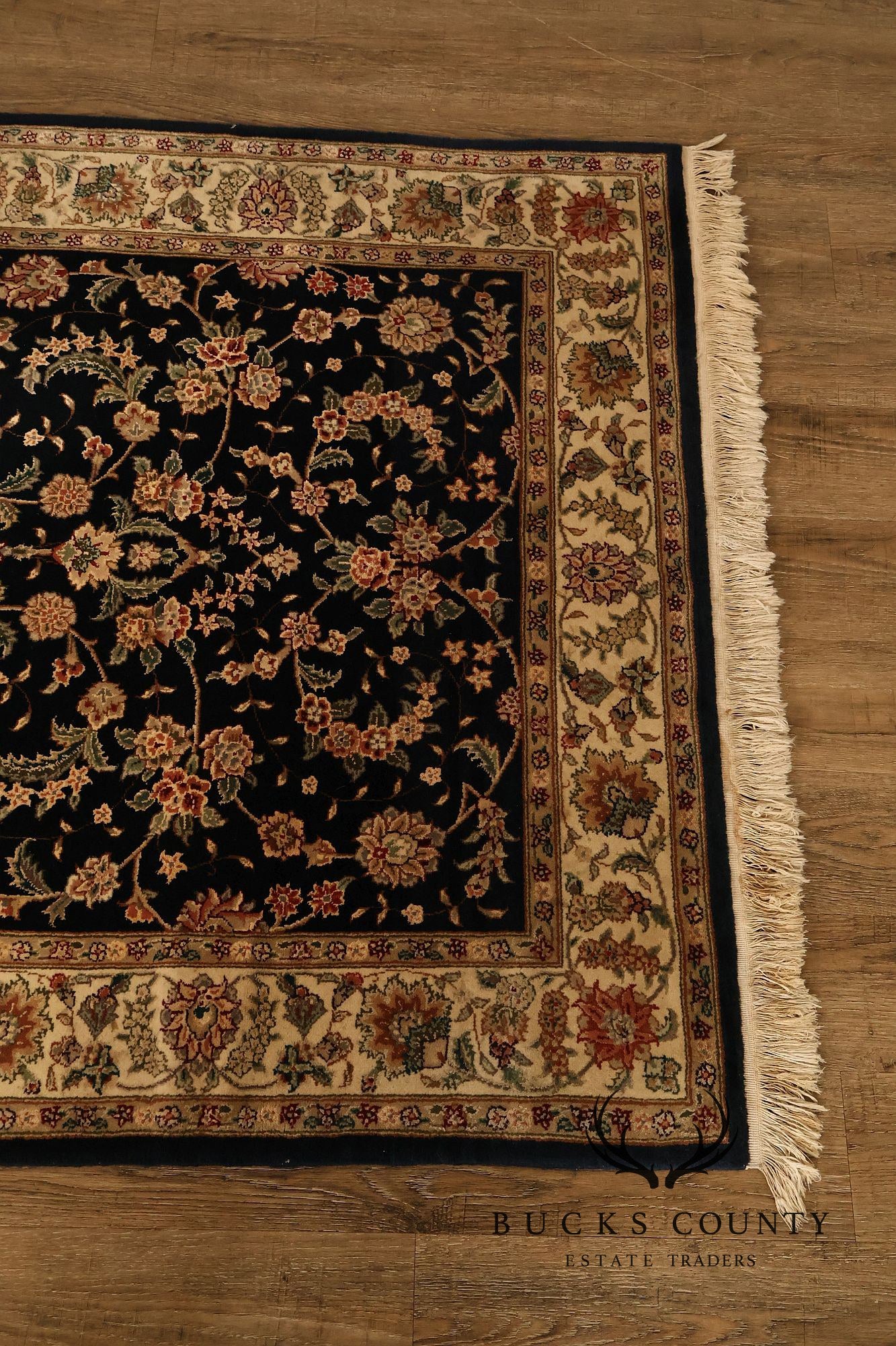 Chinese Tabriz Fish Pattern Hand Woven Wool & Silk Area Rug 4' x 6'