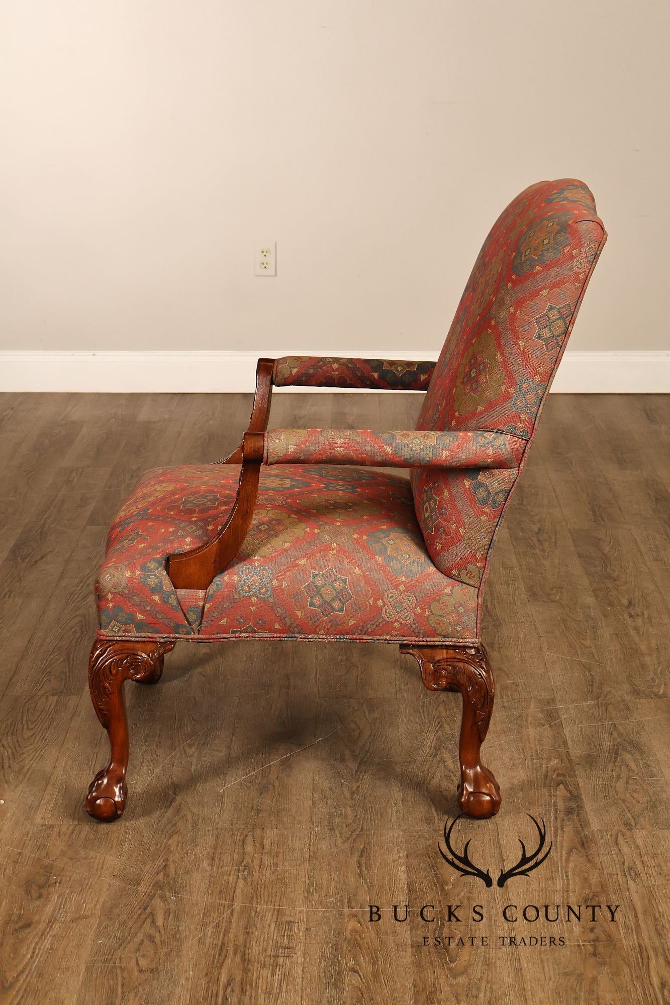 Henredon Chippendale Style Mahogany Library Armchair