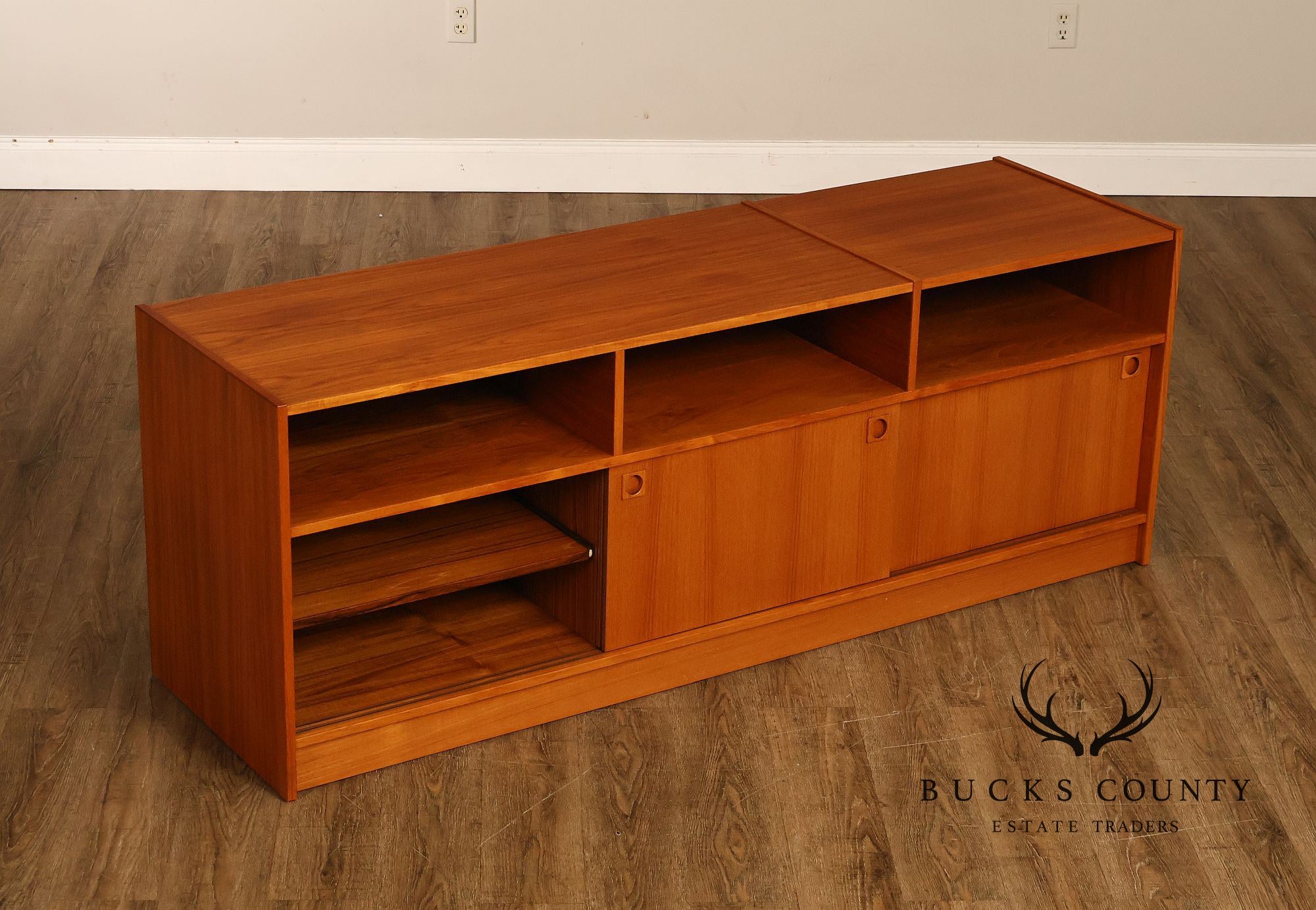 Danish Modern Teak Media Console Cabinet