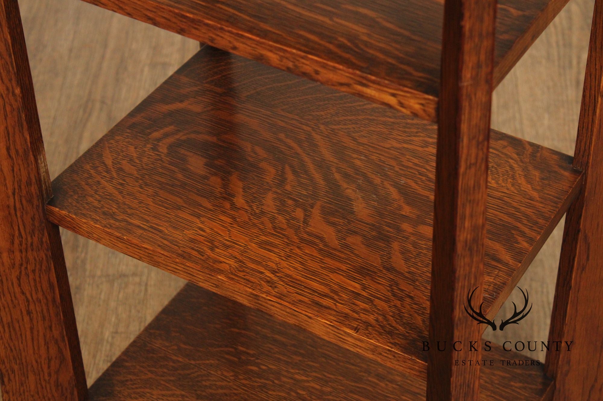 Antique Arts & Crafts Oak Etagere