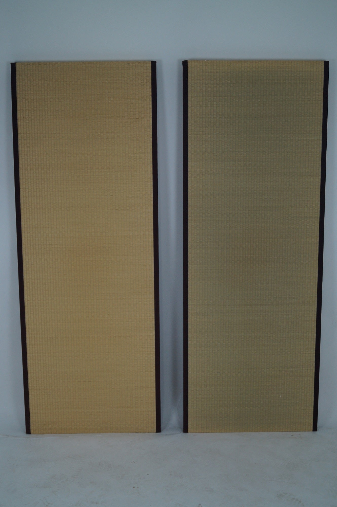 Modern Pair of Tall Japanese Sea Grass Wall Panels Screens