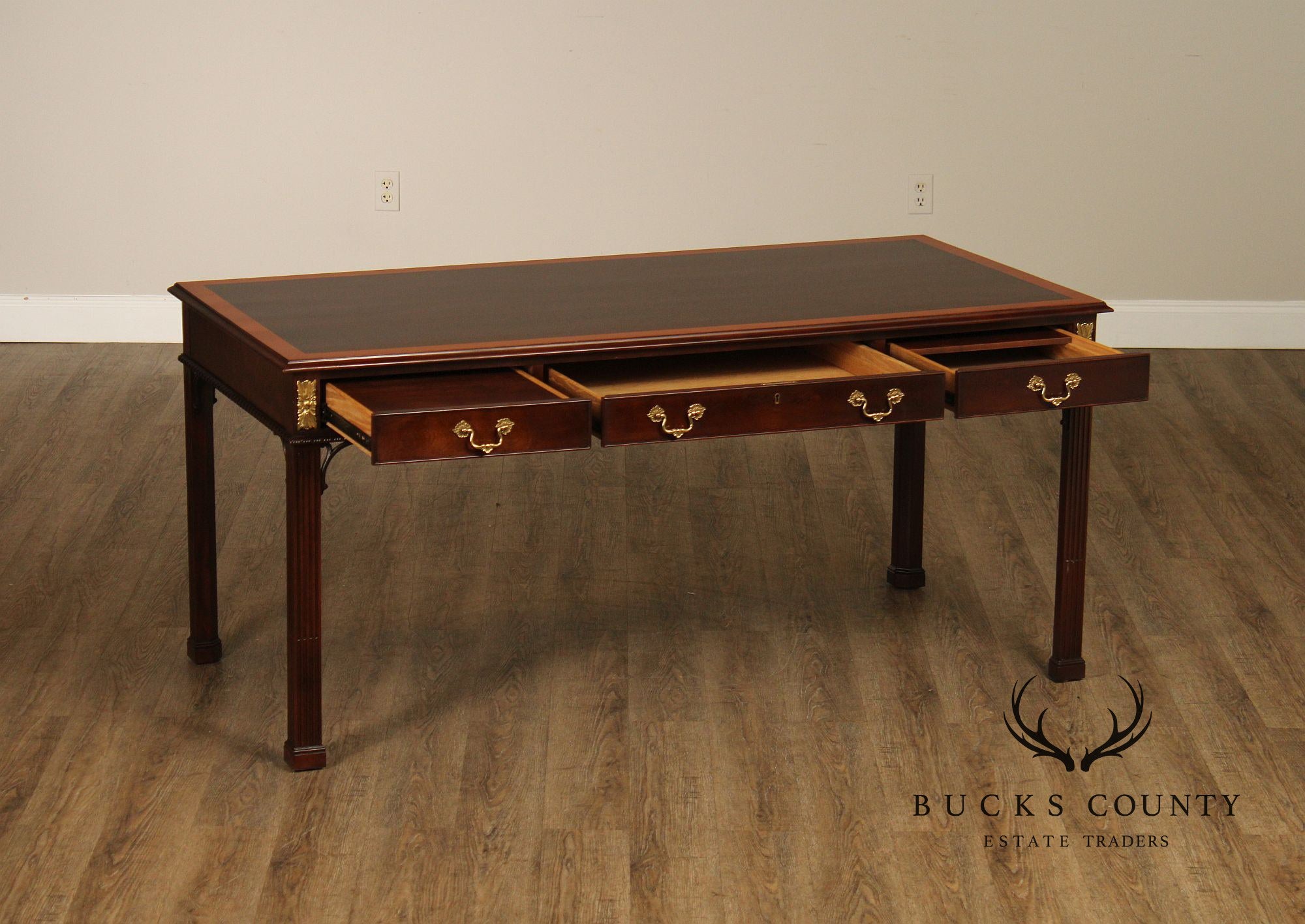 Stickley Georgian Style Banded Mahogany Writing Desk