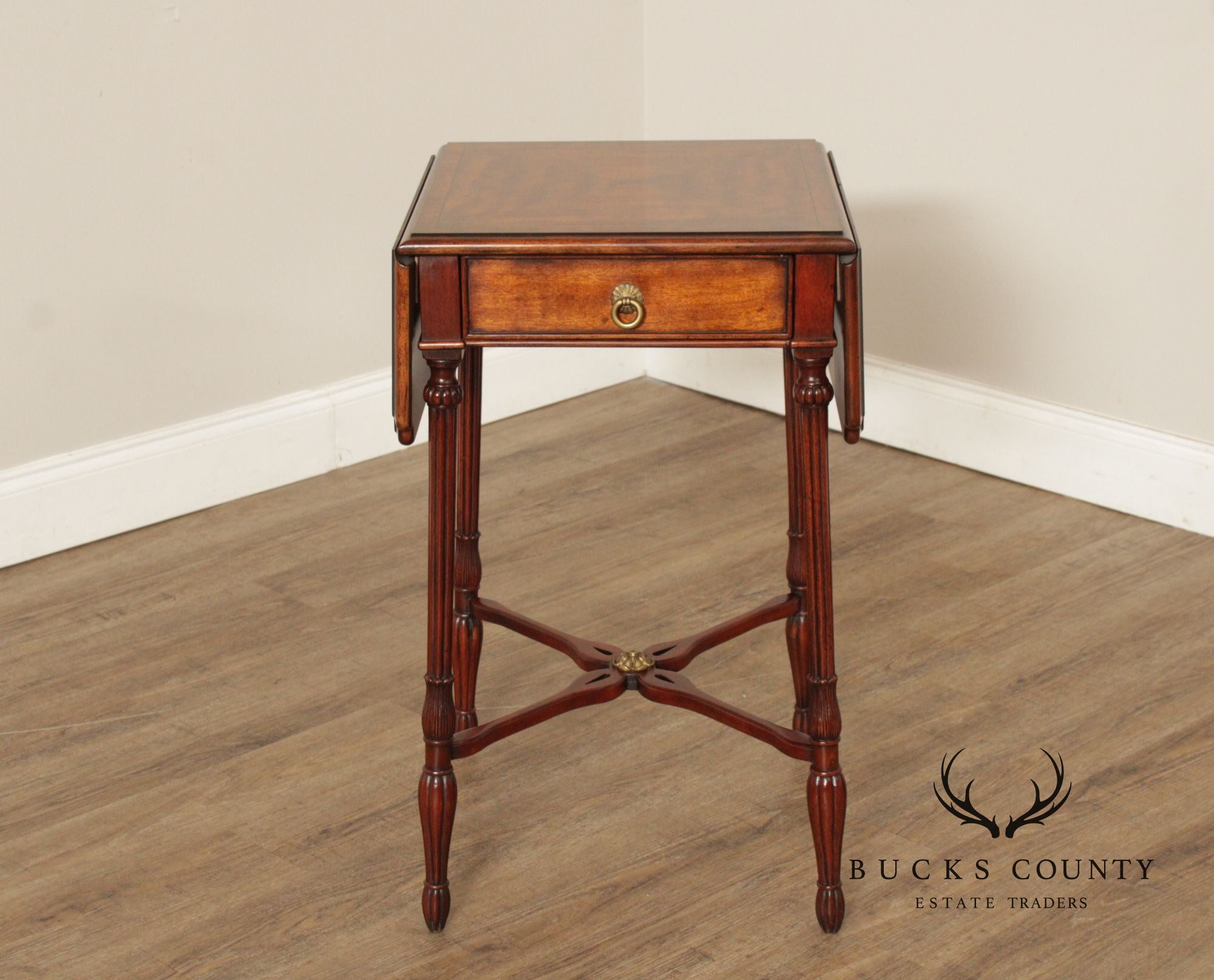 Theodore Alexander Mahogany Pembroke Side Table