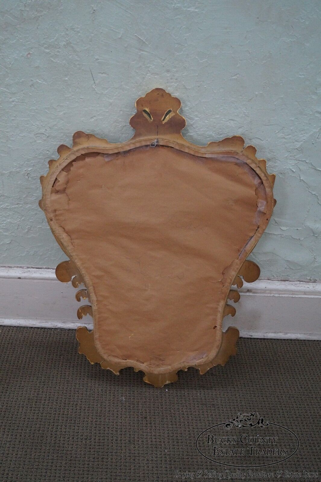 Vintage Gilt Wood Rococo Style Hanging Wall Mirror