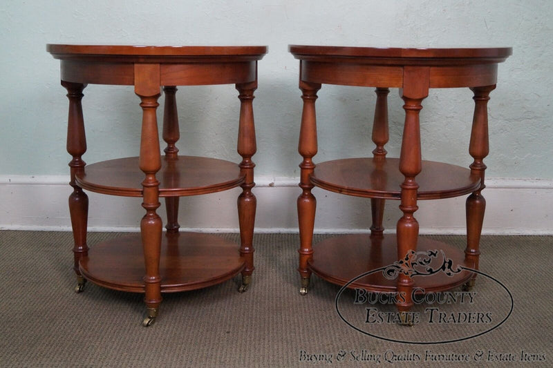 Harden Pair of Solid Cherry 3 Tier Side Tables (B)