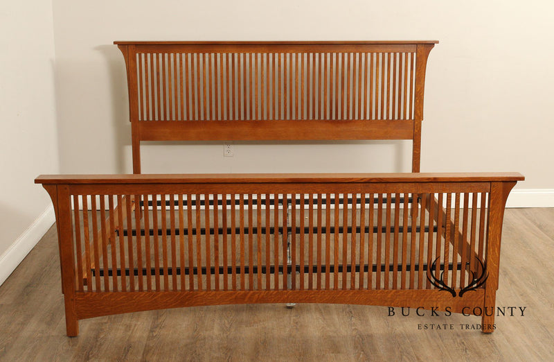 Stickley Mission Collection Oak King Size Spindle Bed
