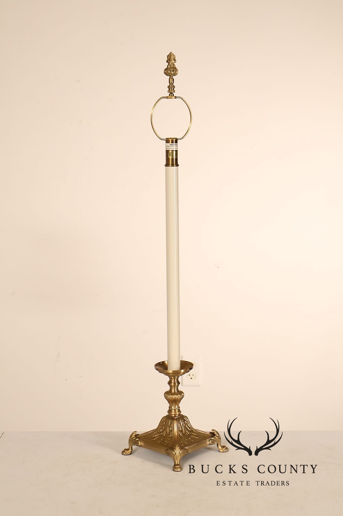 Wildwood Pair of Brass Tall Candlestick Table Lamps