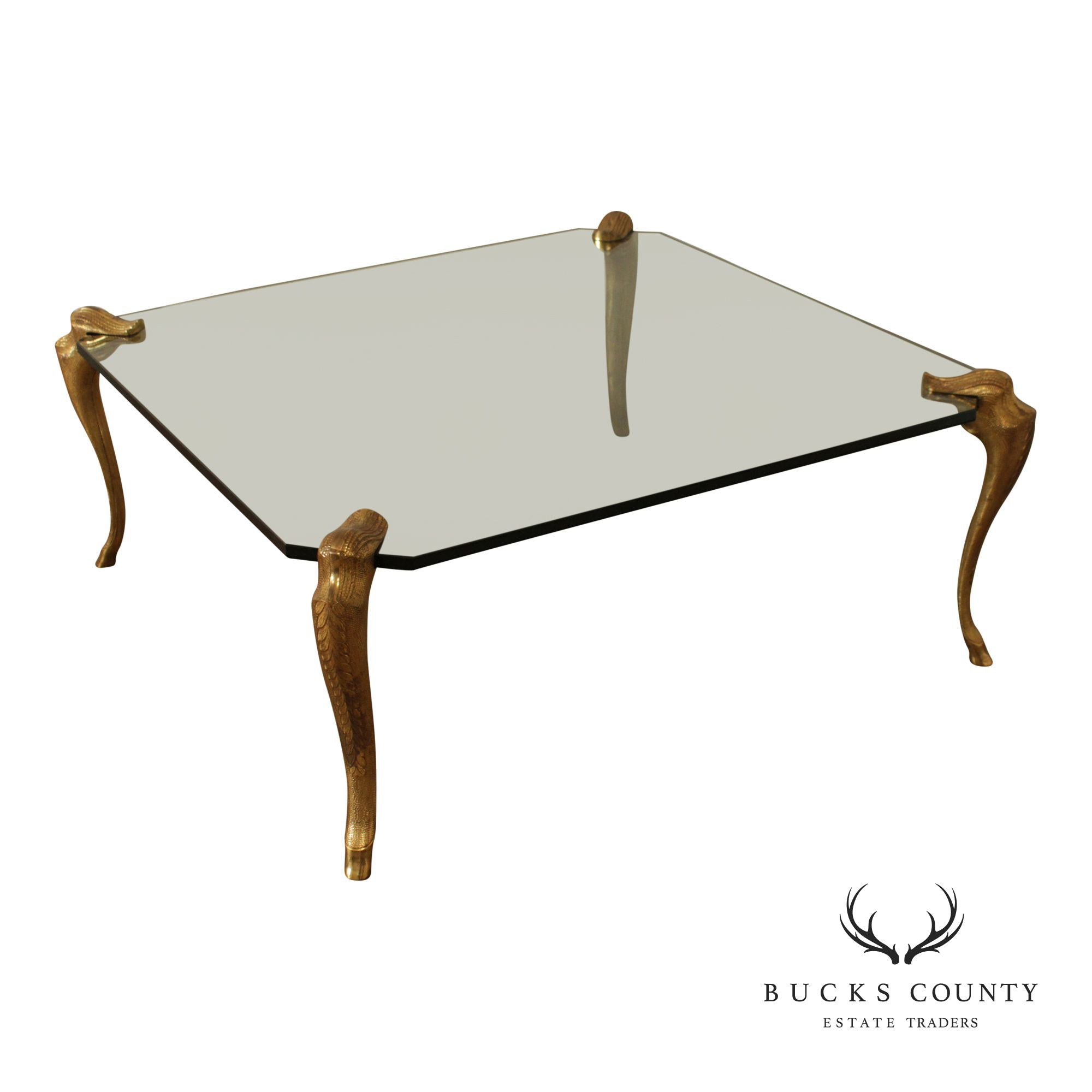 Quality Gilt Bronze and Glass Coffee Table