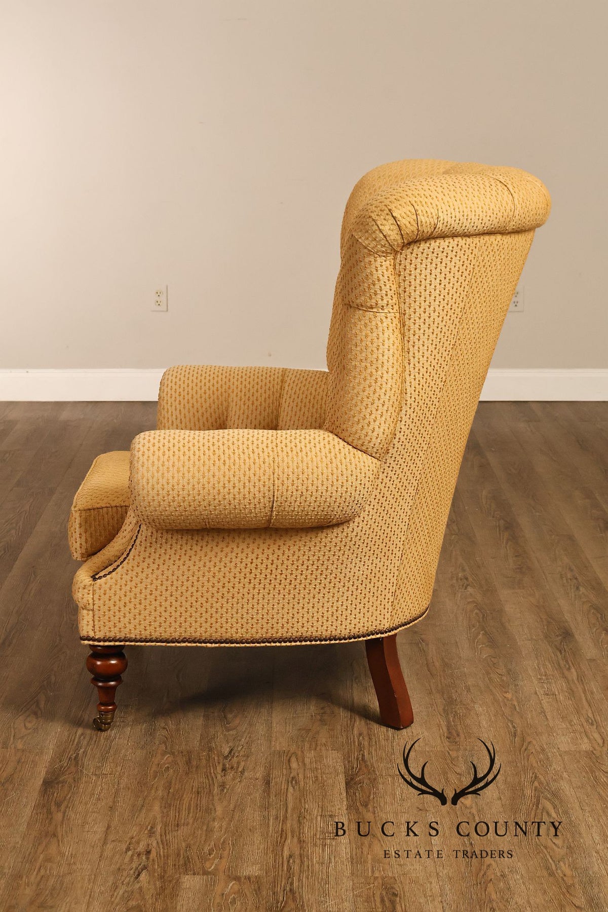 Robb & Stucky English Traditional Style Tufted Wing Chair