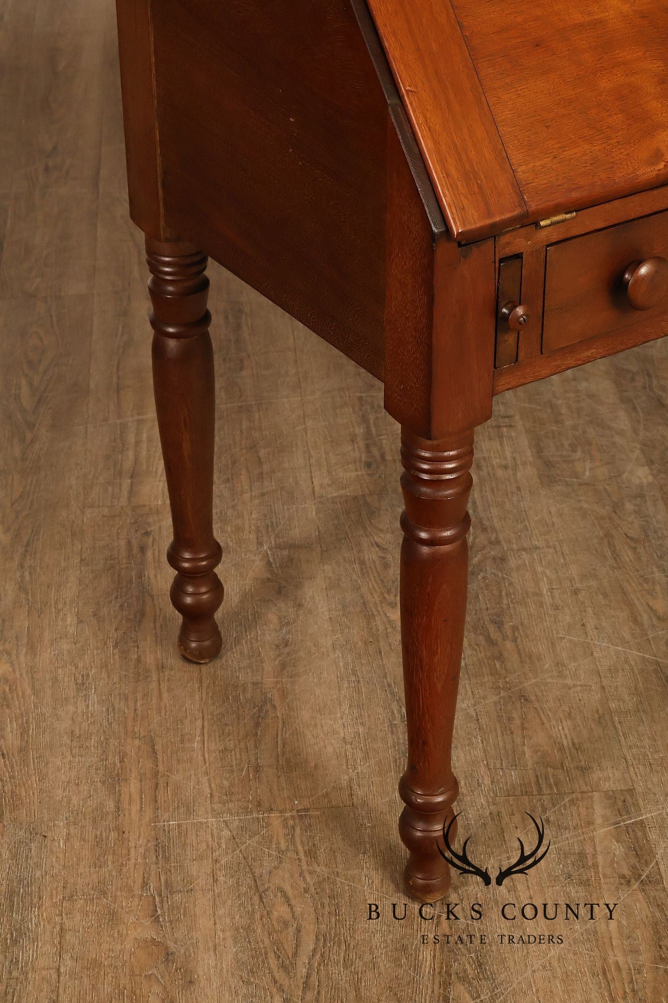 Antique American Sheraton Walnut Secretary Bookcase