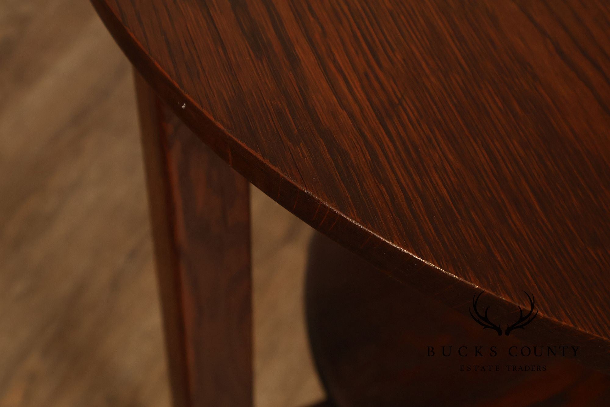 Antique Arts And Crafts Oak Round Side Table