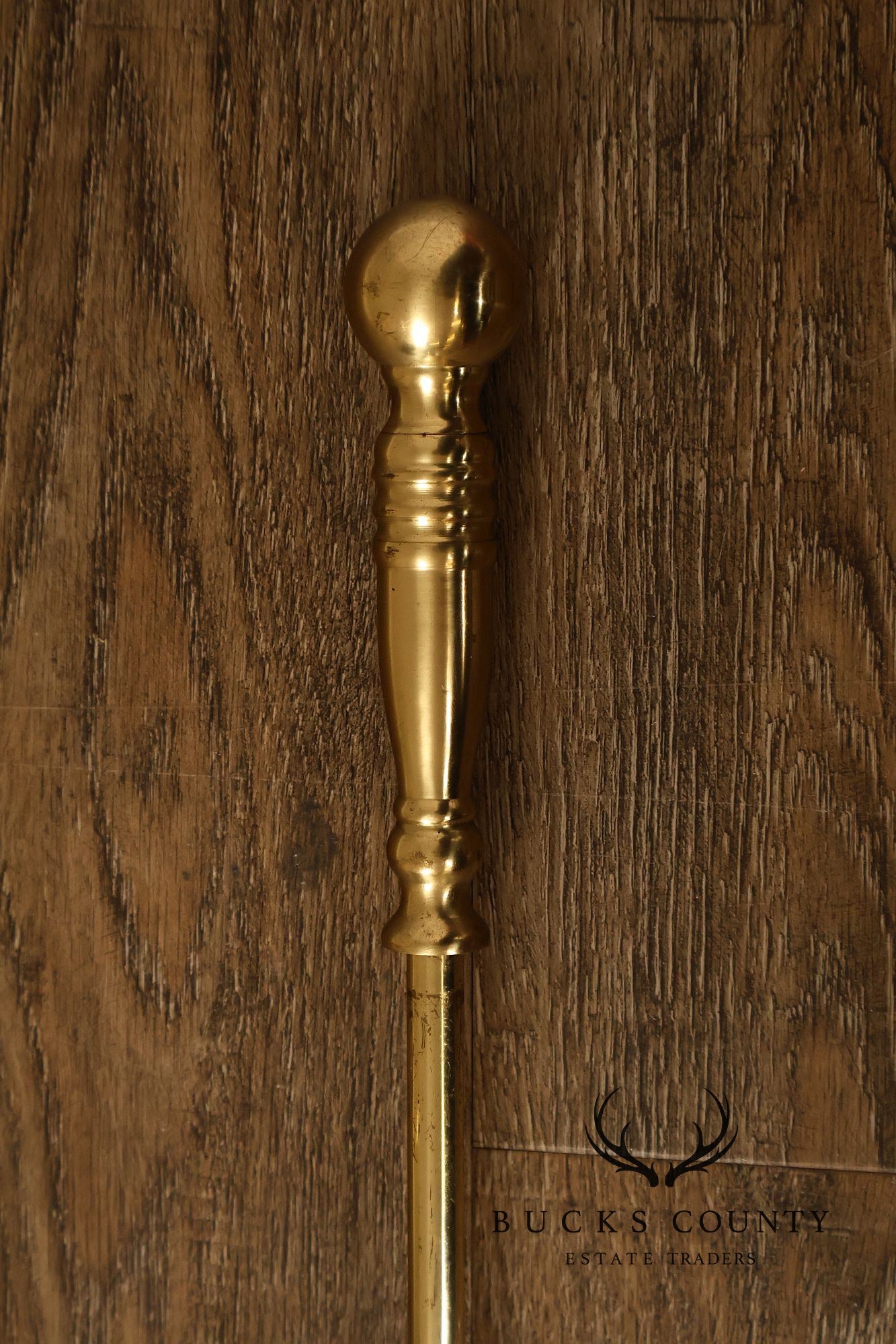 Traditional Five-Piece Brass Fireplace Tool Set