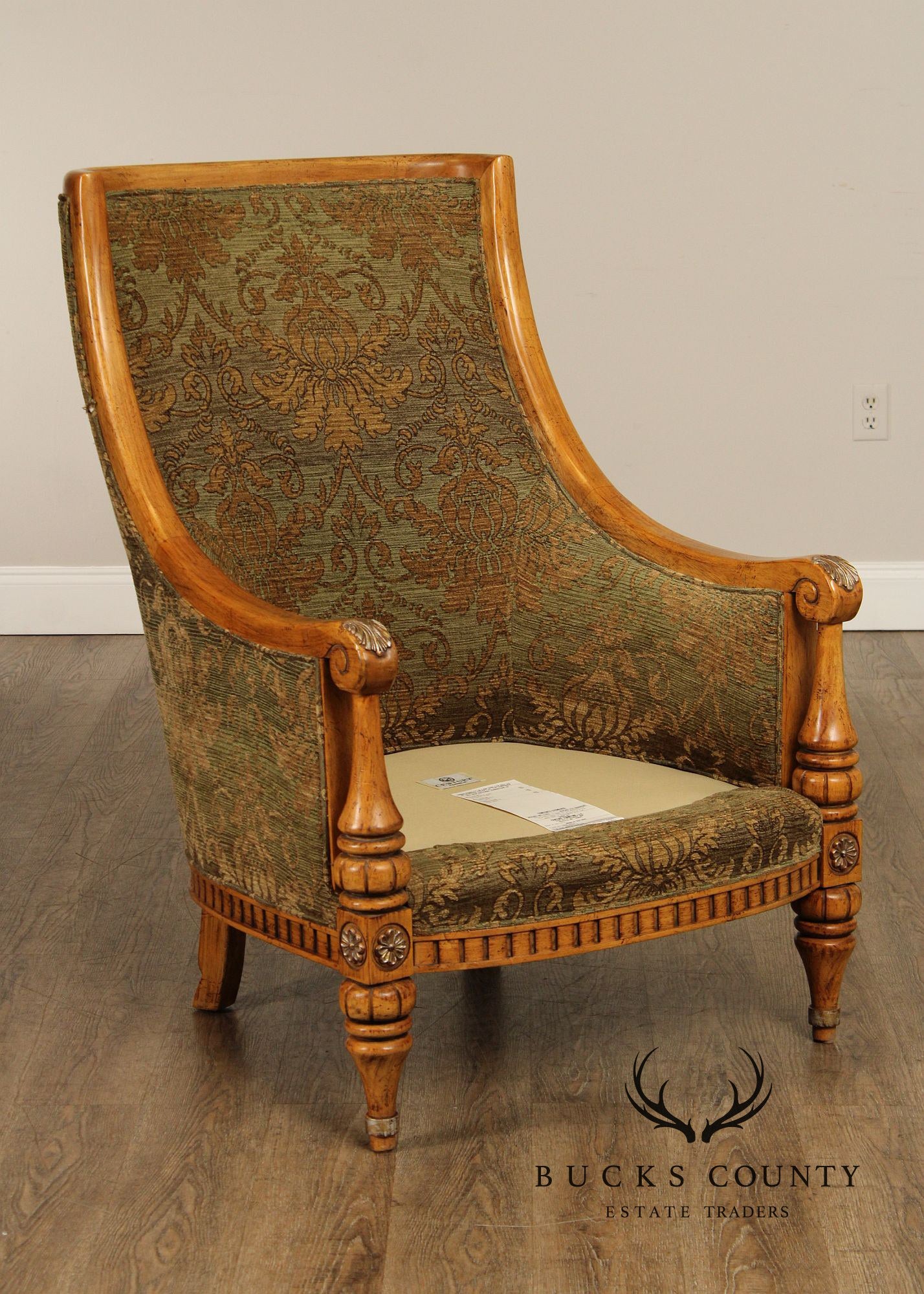 Century Furniture Italian Regency Style Sloped Armchair