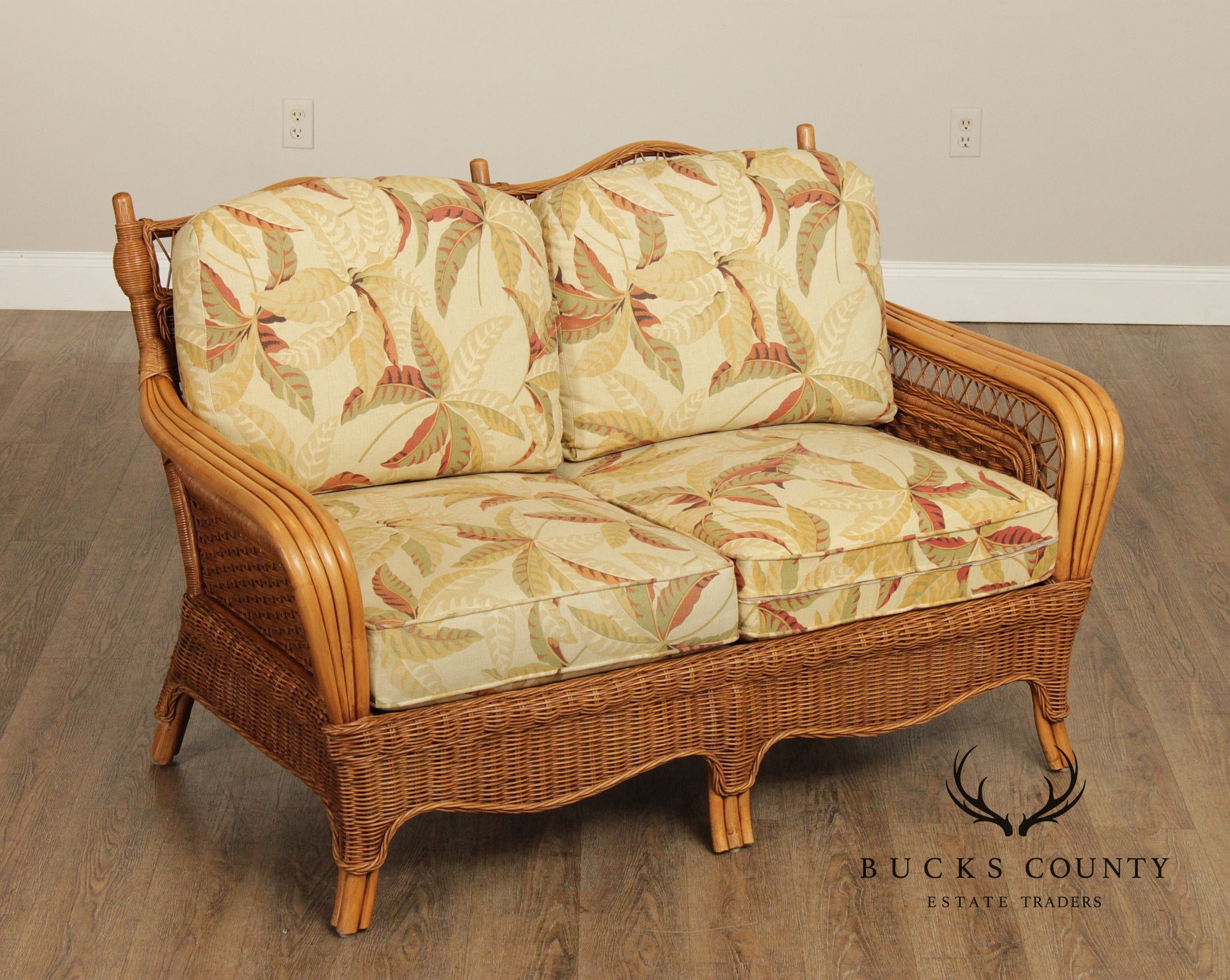 Braxton Culler Rattan and Wicker Loveseat