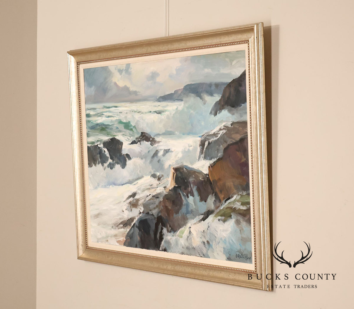 Dale Ratcliff Acrylic on Linen Painting, 'Silver Sea'