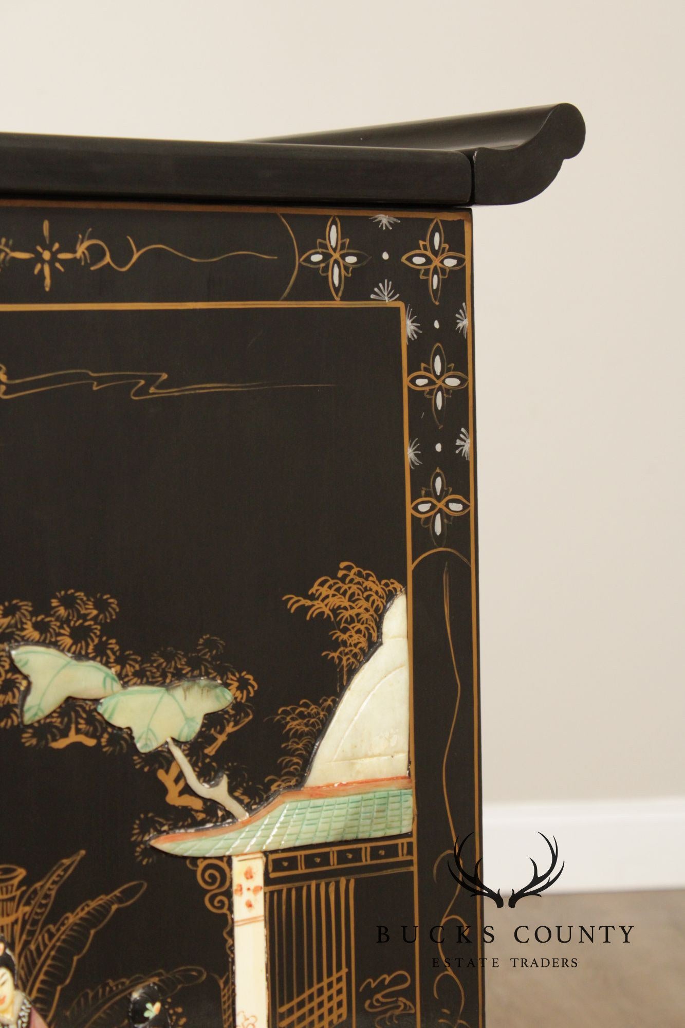 Chinoiserie Lift Top Bar Cabinet