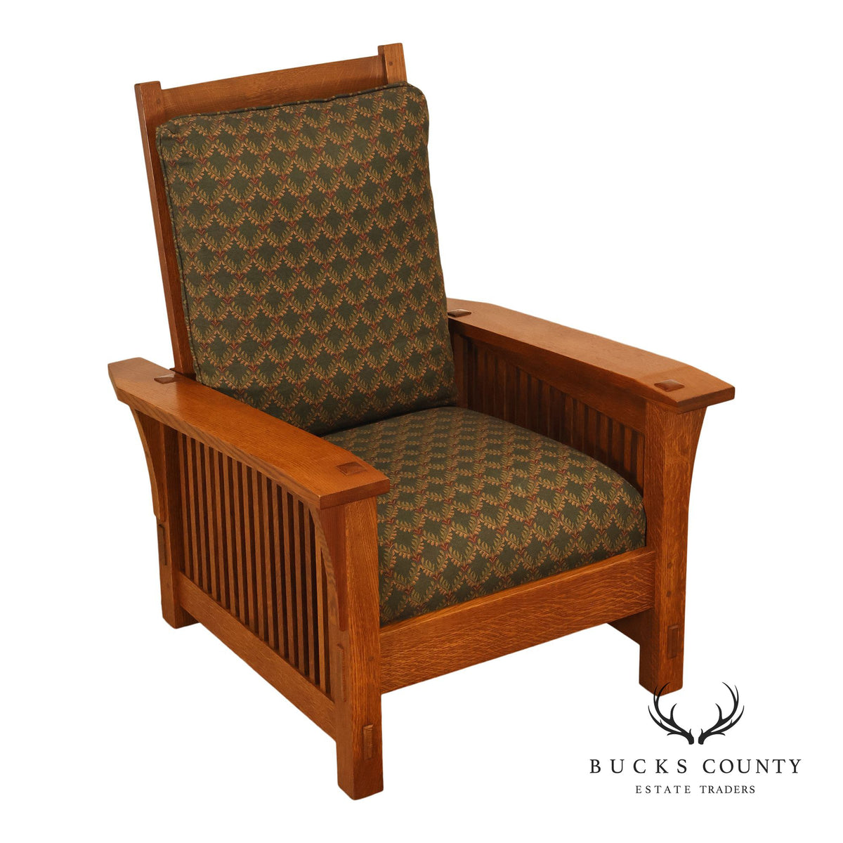 Stickley Mission Collection Oak Bent Arm Morris Chair