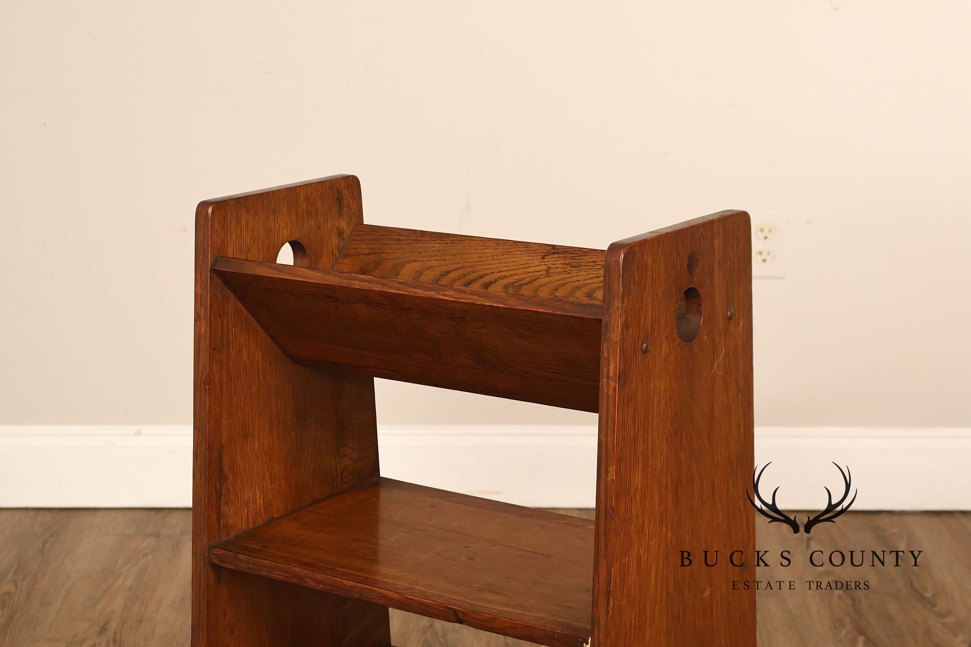 Antique Arts And Crafts Book Trough Magazine Stand