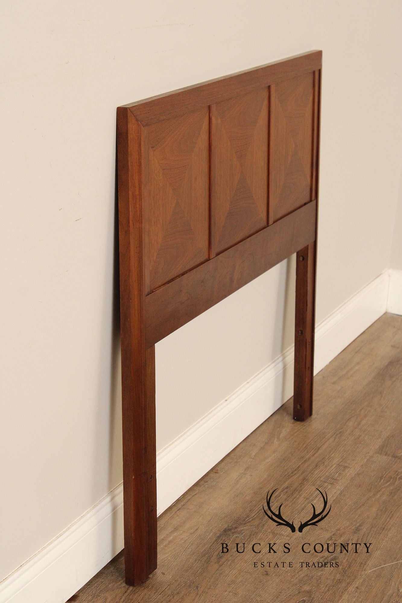 Mid Century Modern Walnut Diamond Front Twin Headboard