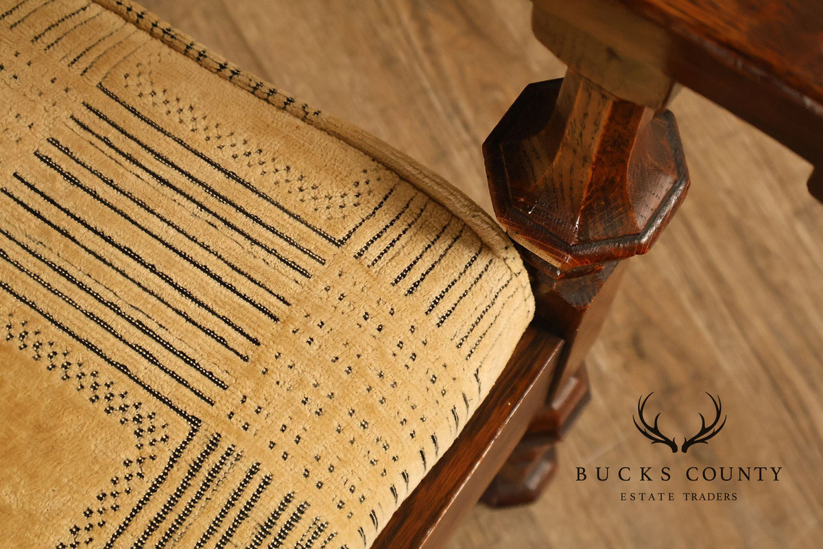 Rittercraft Arts & Crafts Cane Back Oak Armchair