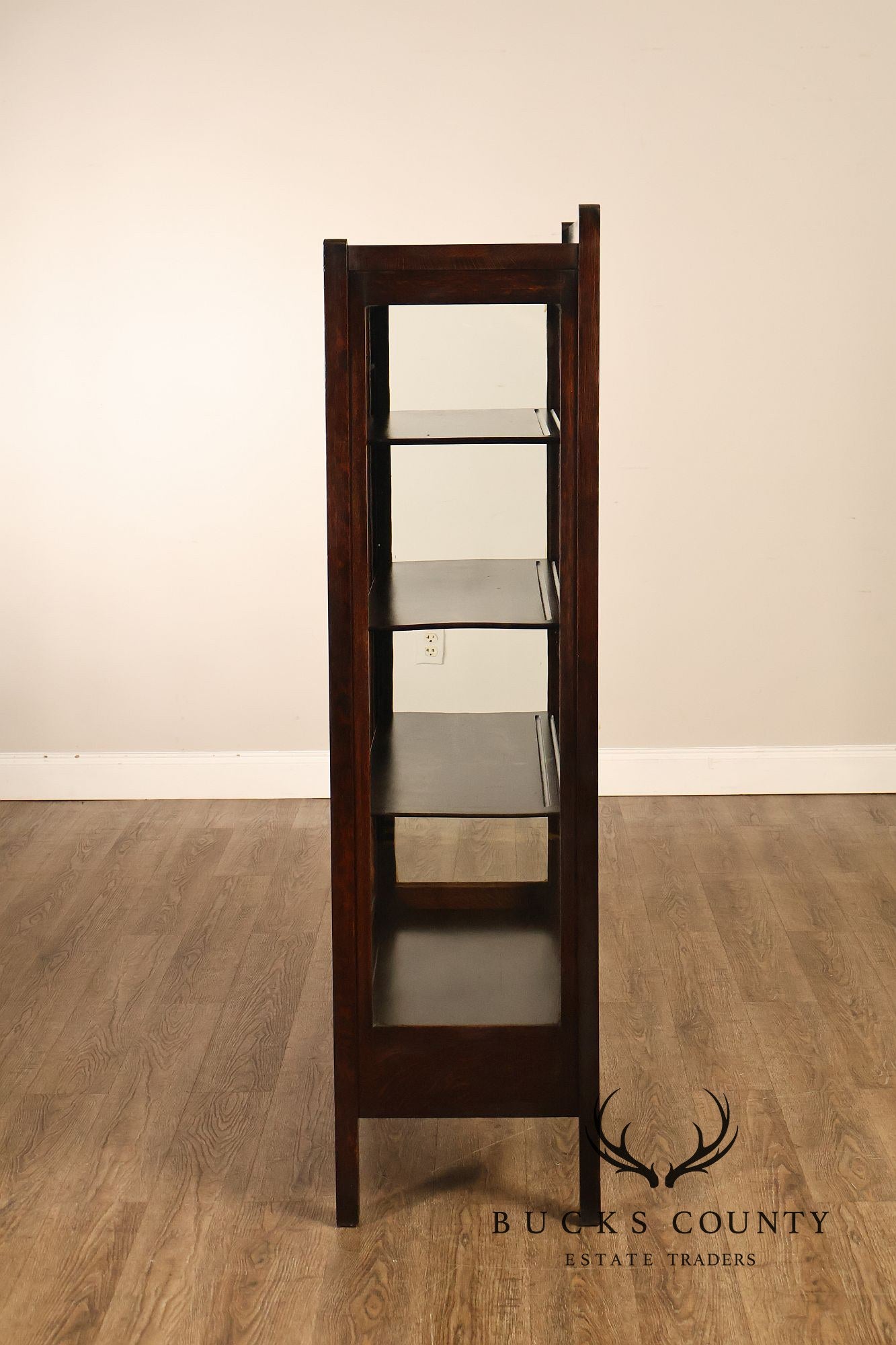 Antique Grand Rapids Mission Oak Two Door China Cabinet Bookcase
