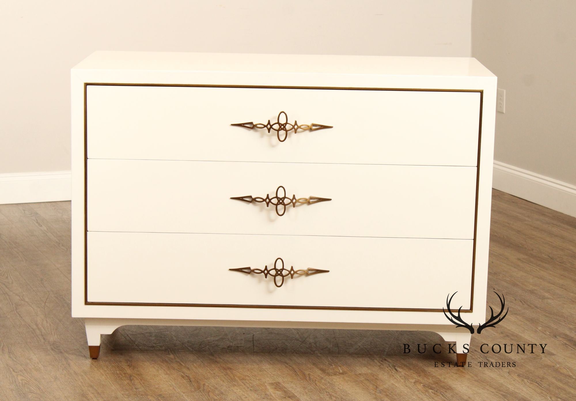 Alden Parkes 'Allegra' White Lacquered Chest of Drawers