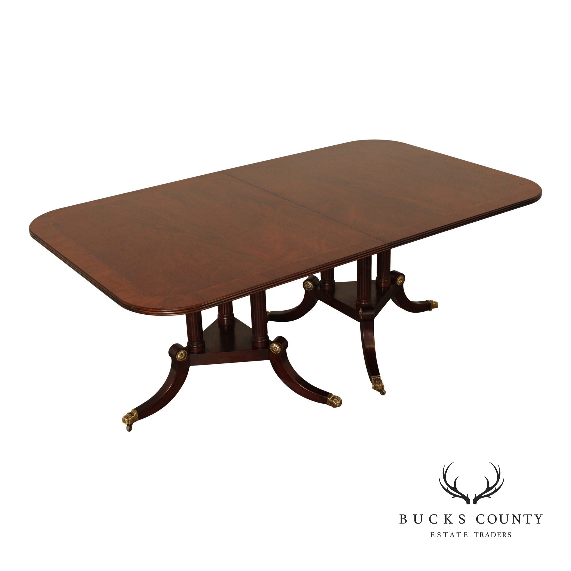 Henkel Harris Mahogany Double Pedestal Dining Table