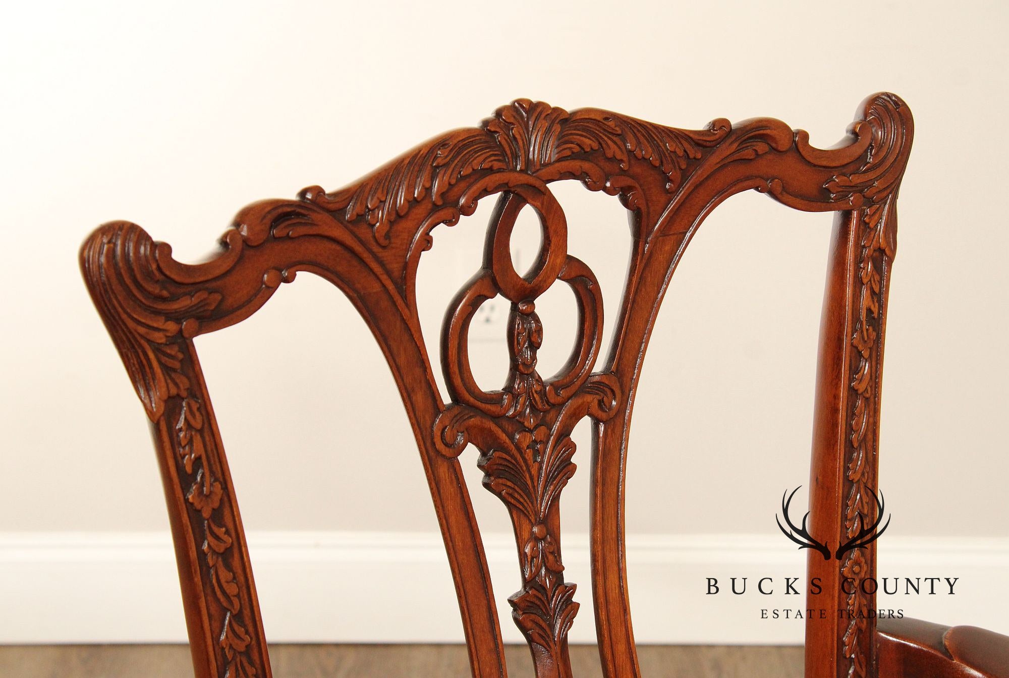 Georgian Style Set of Six Carved Mahogany Dining Chairs