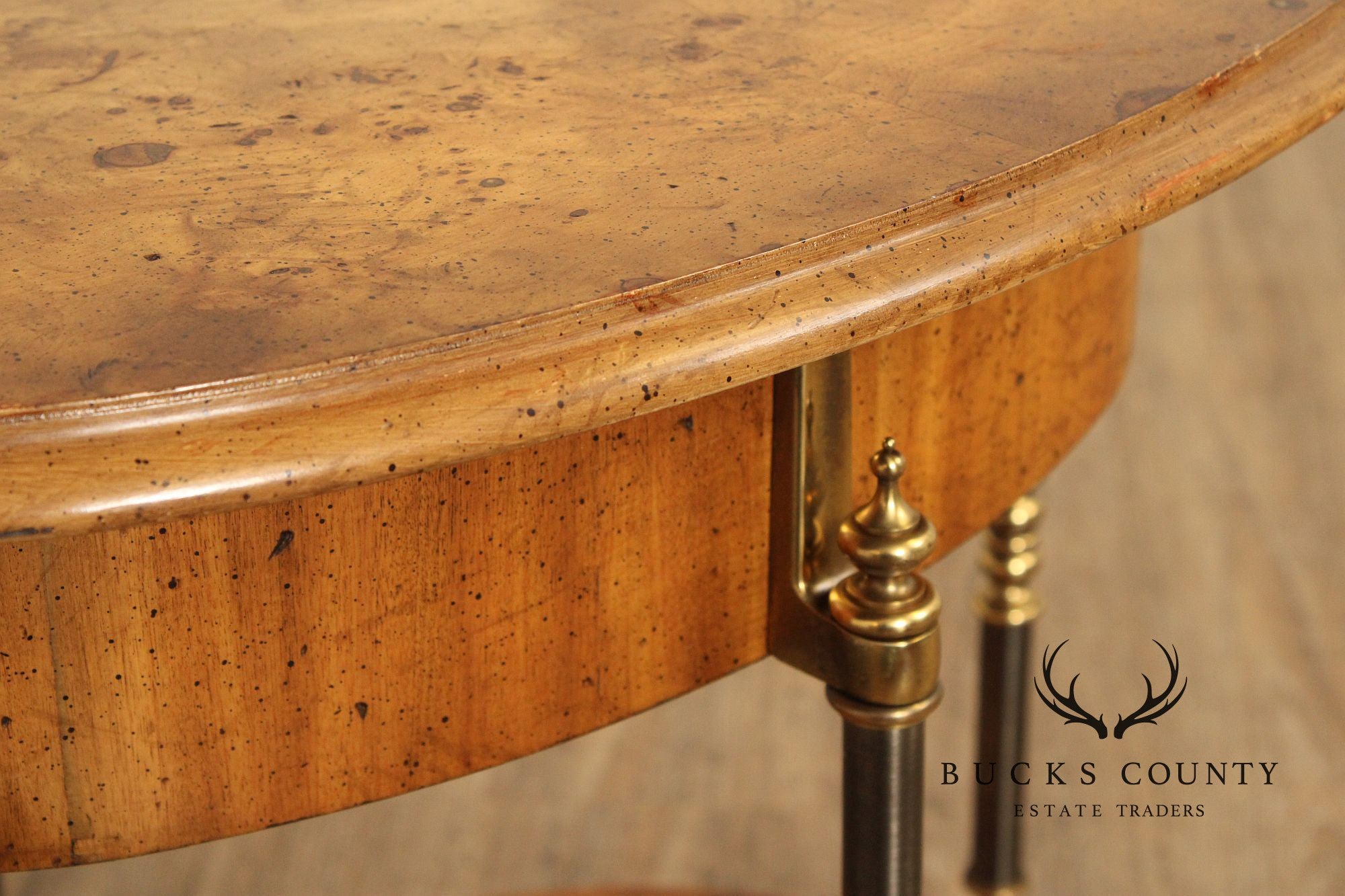French Empire Style Two-Tier Burlwood Side Table