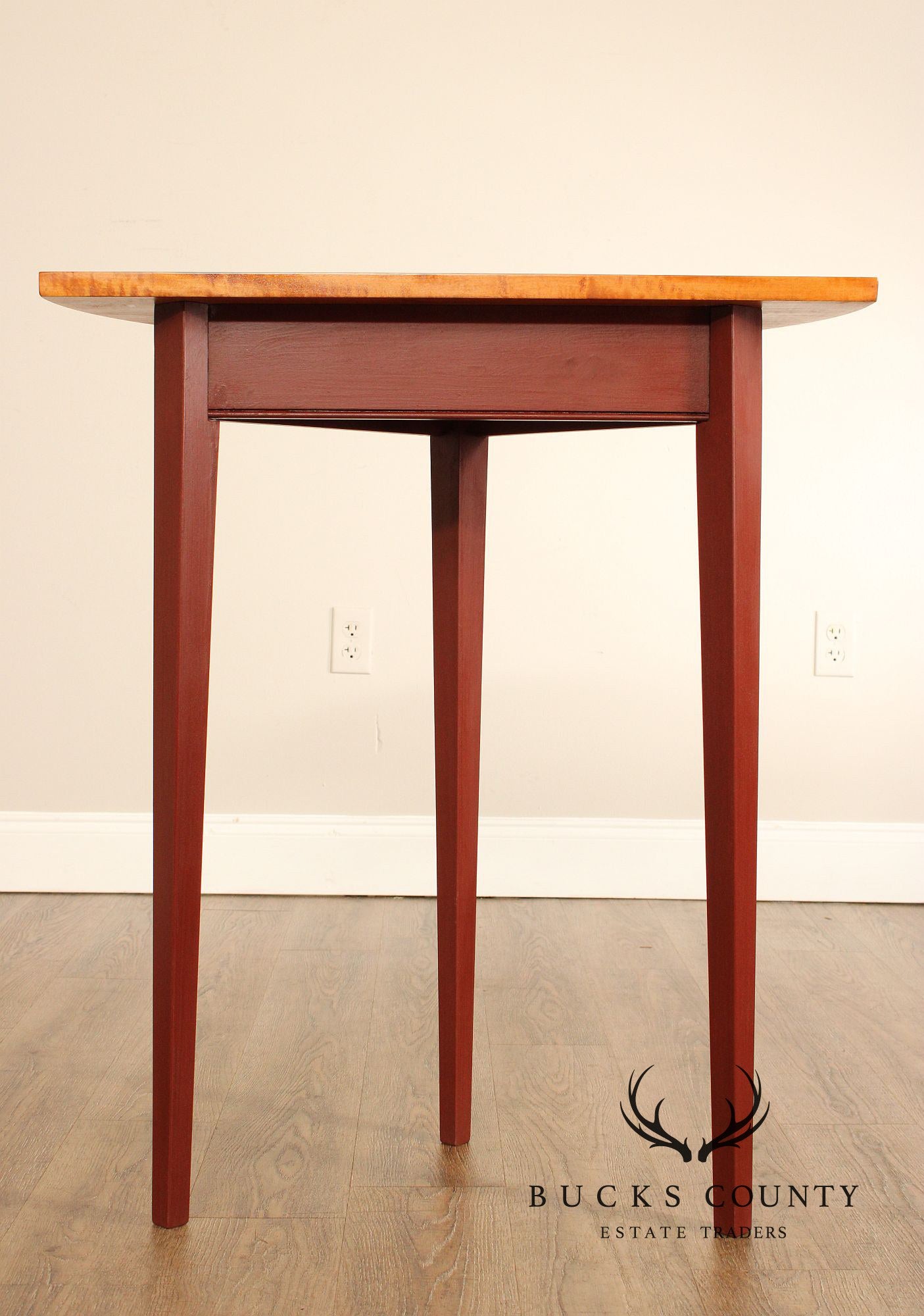 Wayne Kramer Shaker Style Demilune Tiger Maple Side Table