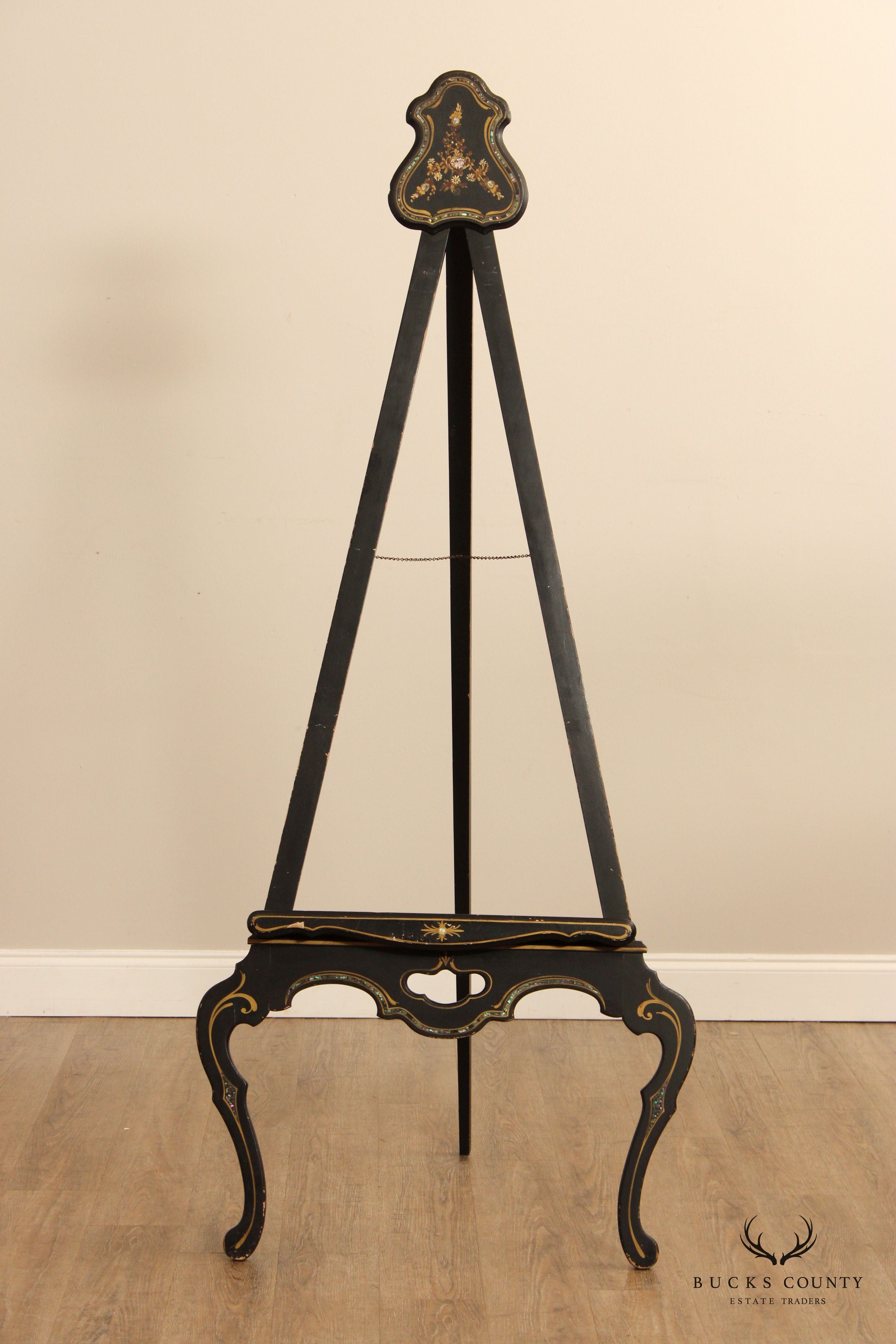 Victorian Style Ebonized Wooden Floor Easel