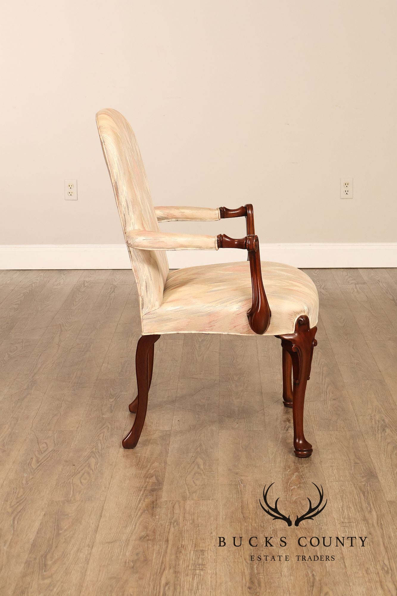 Southwood Queen Anne Style Pair of Mahogany Armchairs