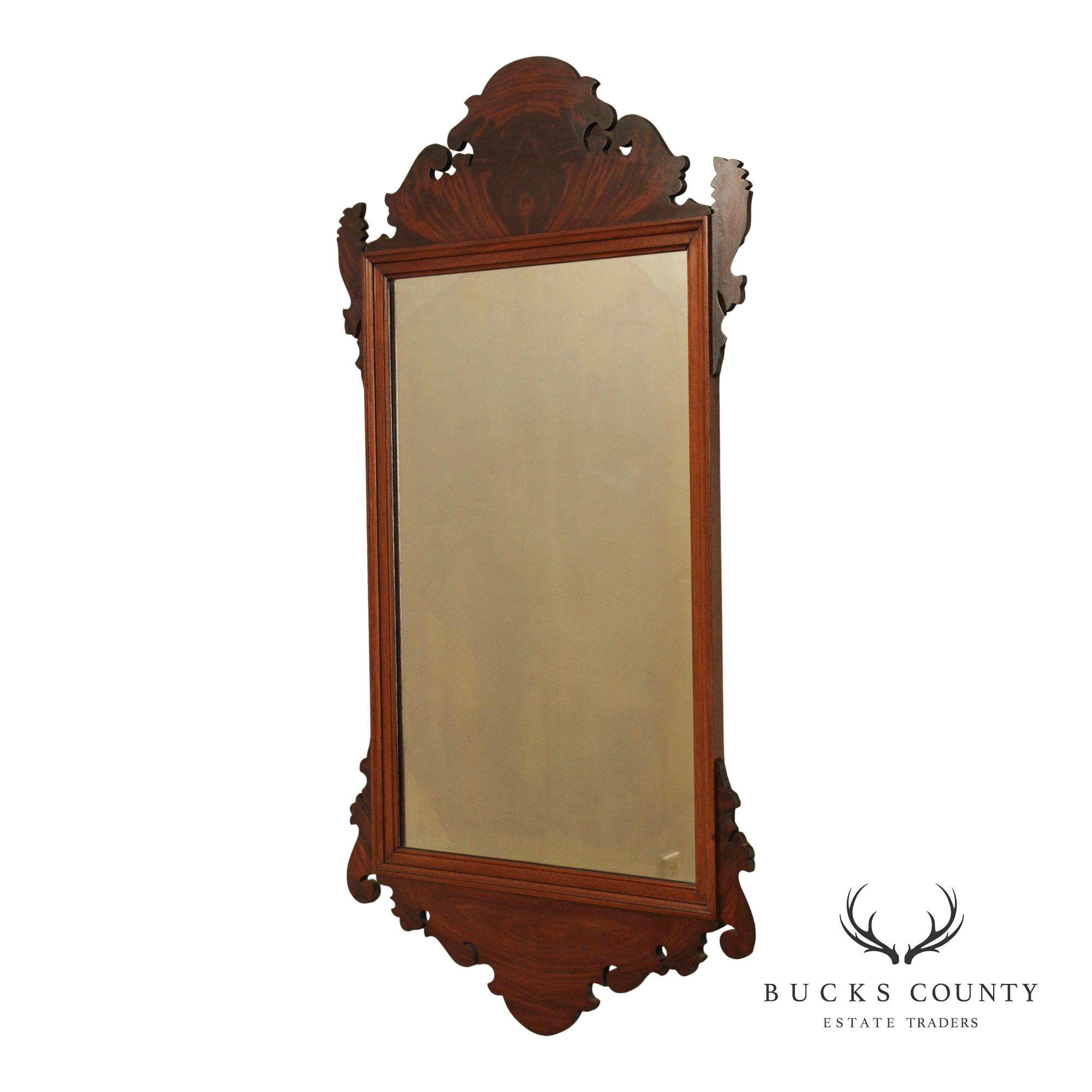 Chippendale Style Custom Quality Mahogany Wall Mirror