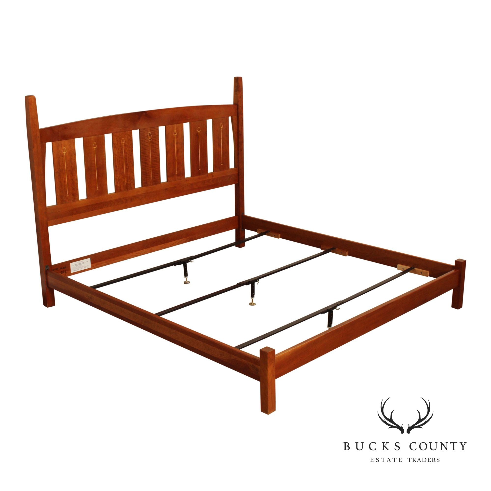 Stickley Mission Collection Harvey Ellis Inlaid Cherry King Bed