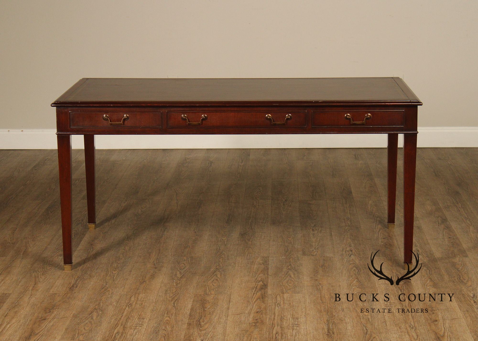 Regency Style Vintage Leather Top Mahogany Writing Desk